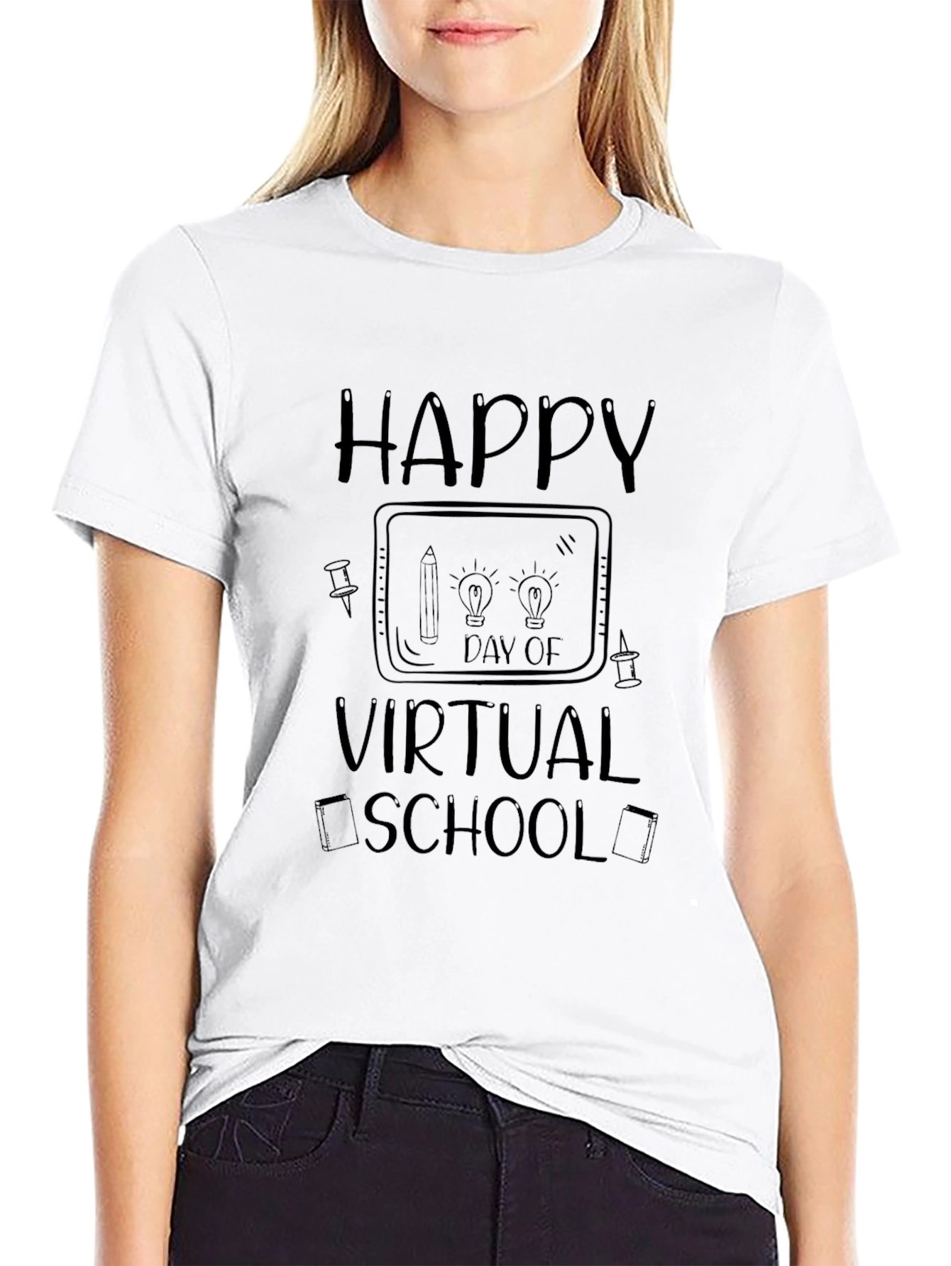 Happy Virtual School Day Black T-Shirt