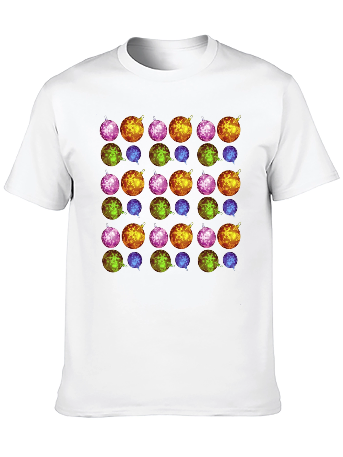 Festive Ornament Pattern Tee - Holiday Cheer