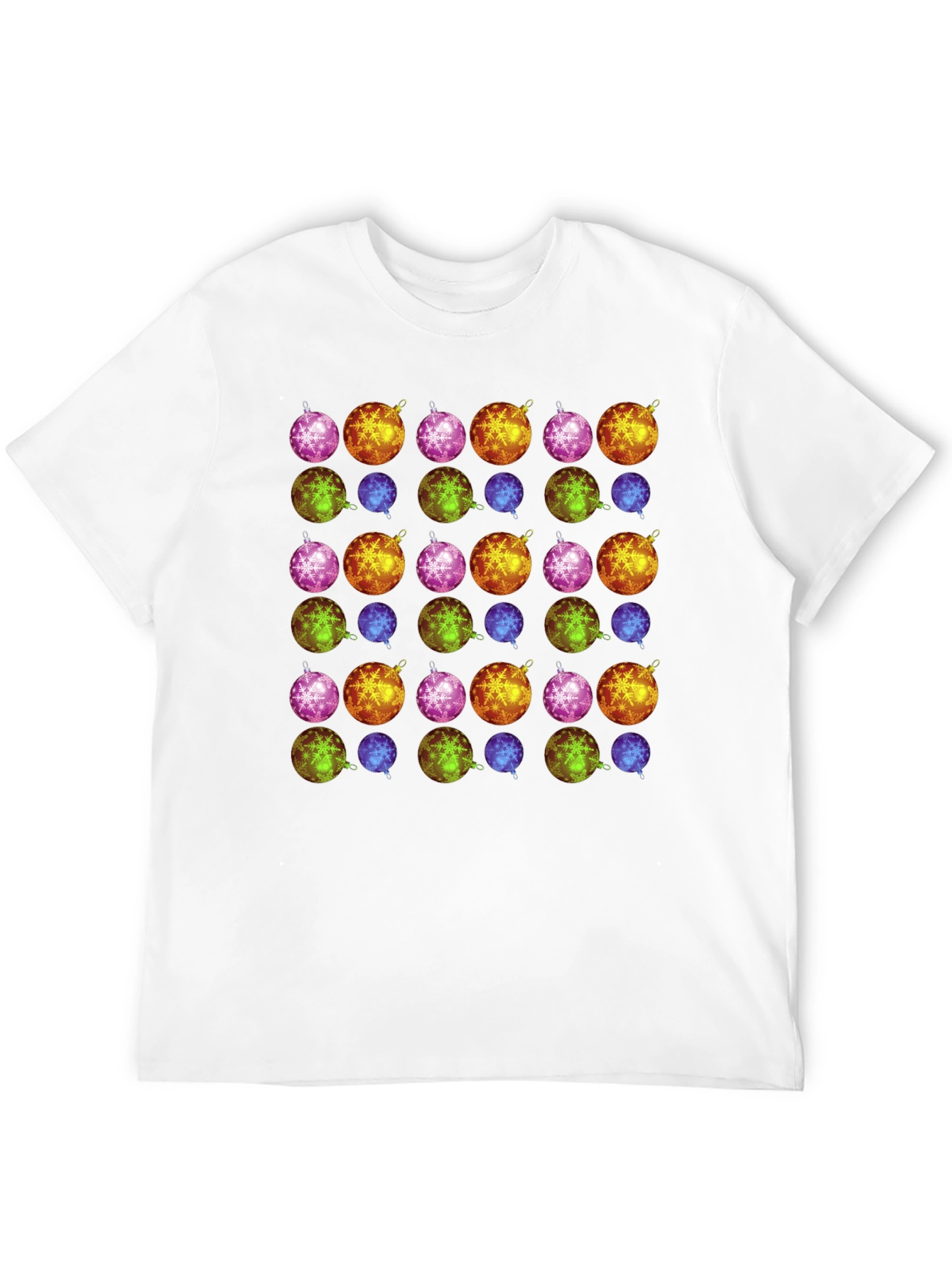 Festive Ornament Pattern Tee - Holiday Cheer