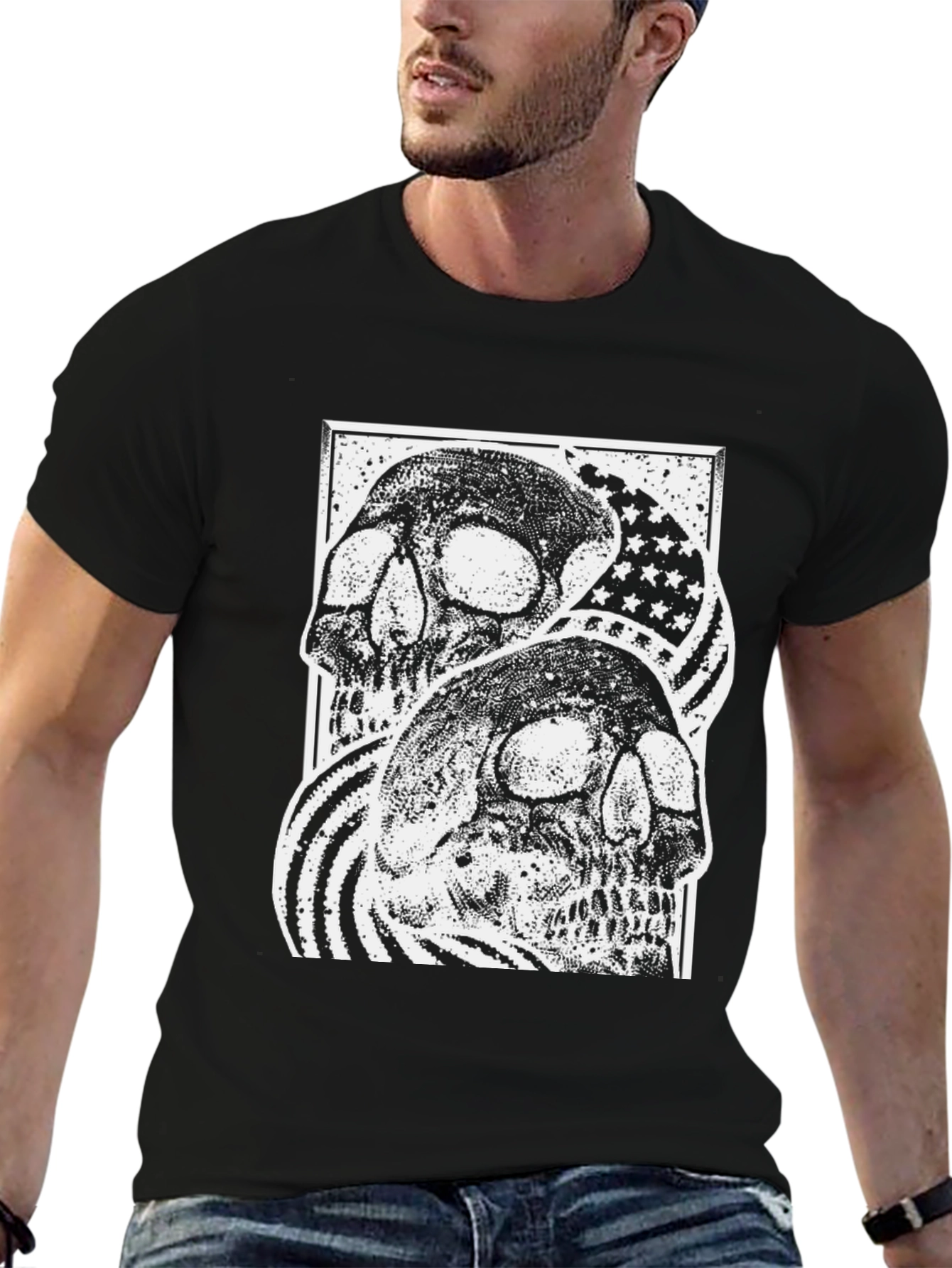 Skull American Flag Graphic Tee