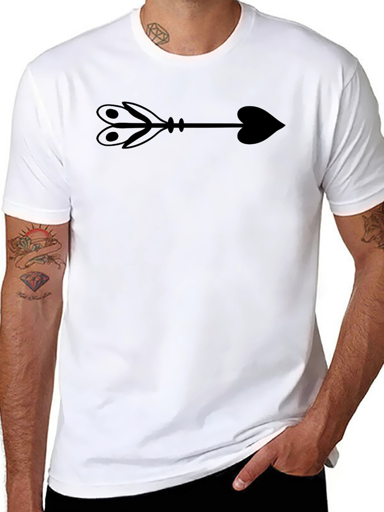 Arrow Heart Graphic T-Shirt - Classic Black Tee