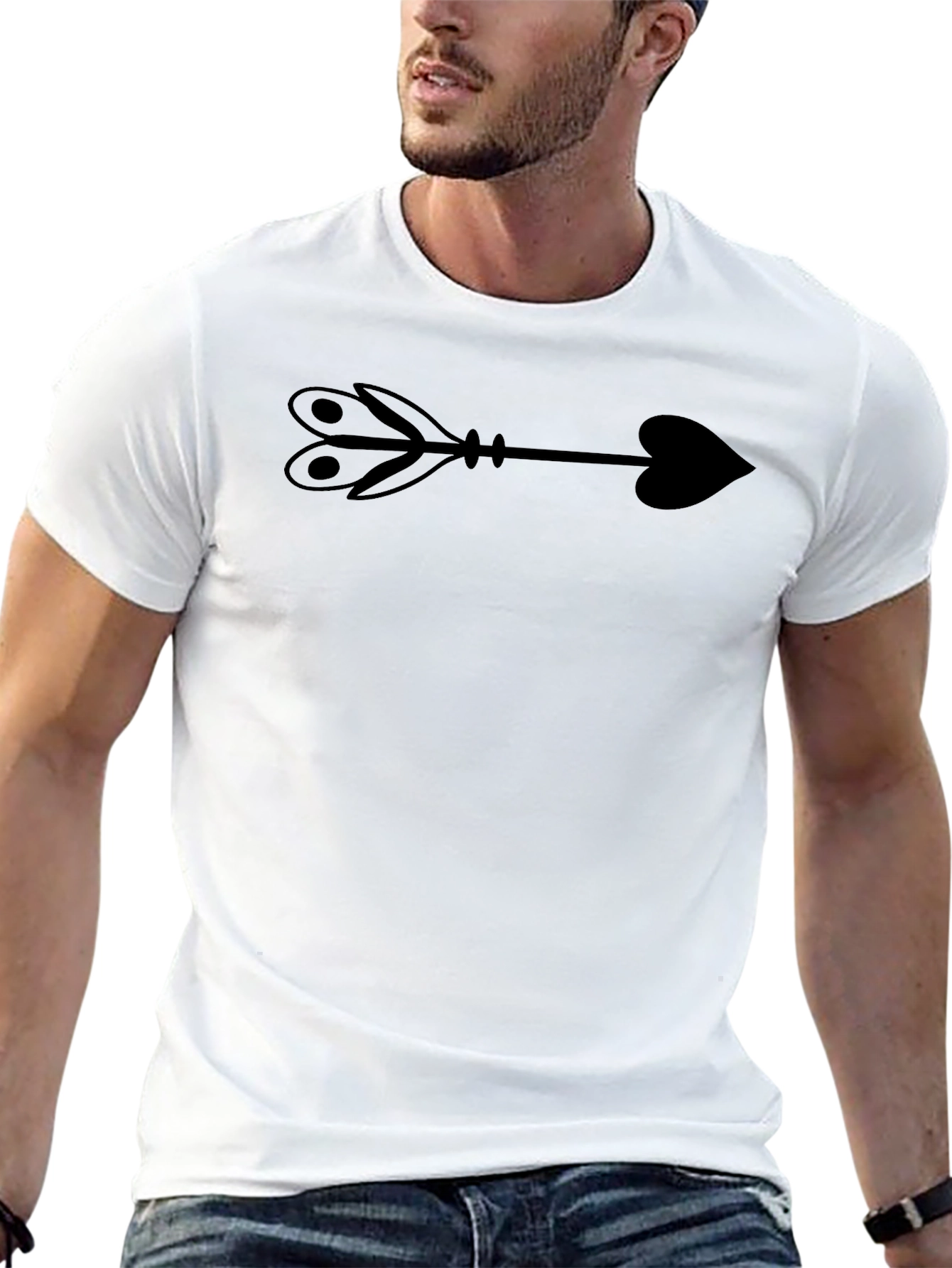 Arrow Heart Graphic T-Shirt - Classic Black Tee