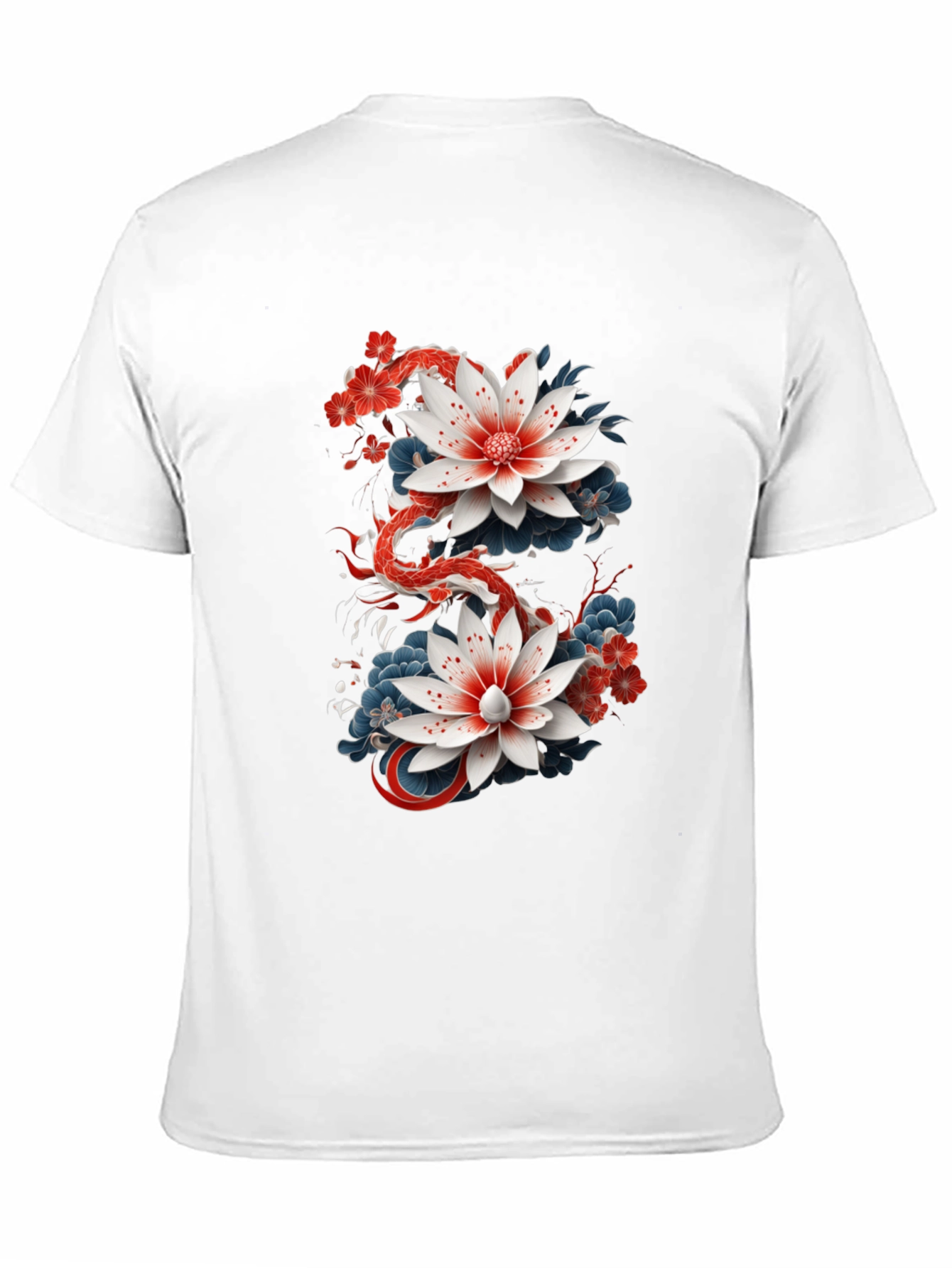Floral Dragon Graphic Tee - Black