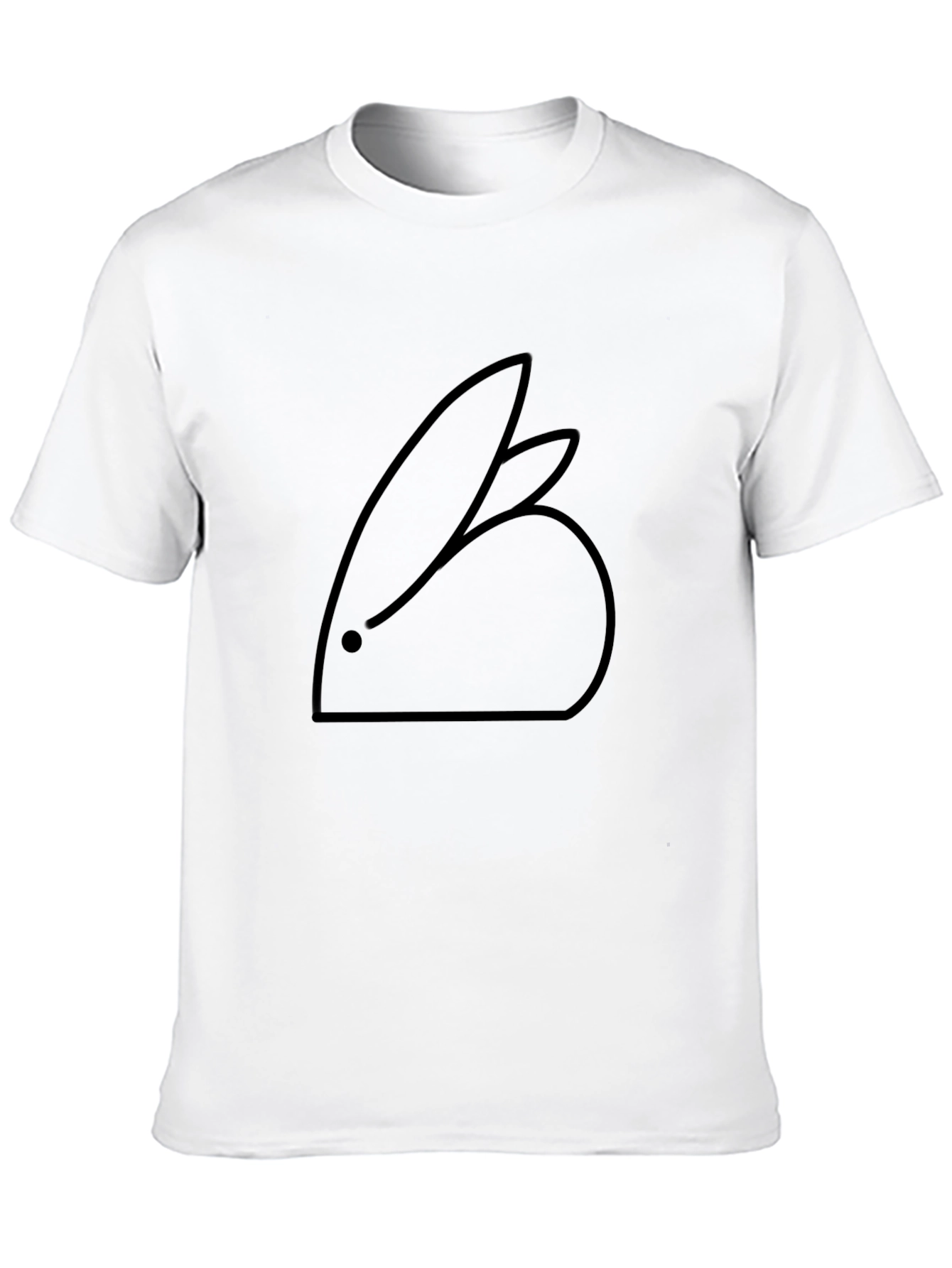 Minimalist Rabbit T-Shirt - Sleek Black Tee