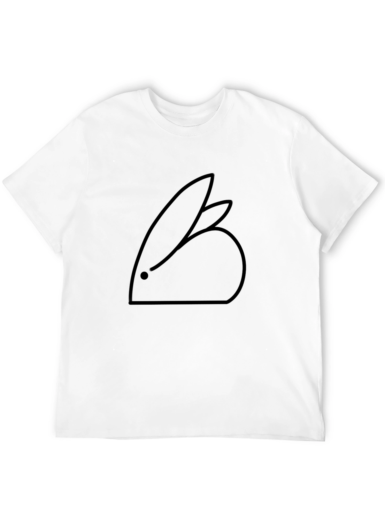 Minimalist Rabbit T-Shirt - Sleek Black Tee