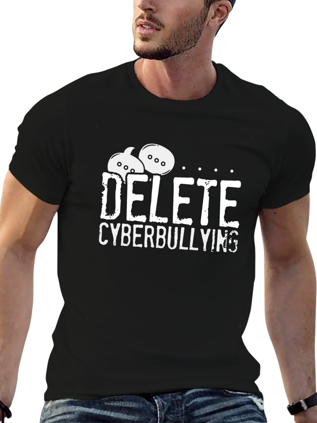 Delete Cyberbullying Black T-Shirt