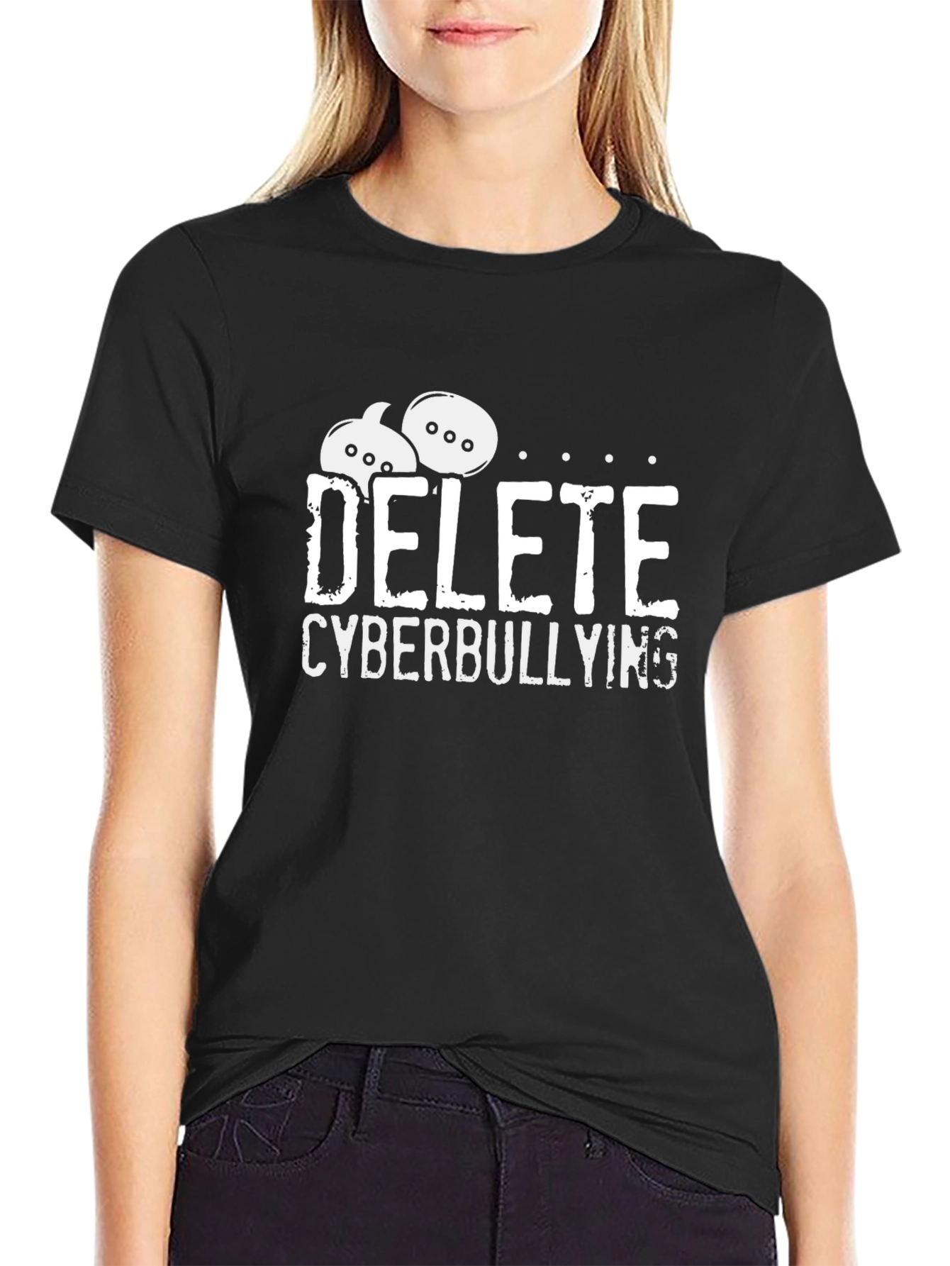Delete Cyberbullying Black T-Shirt