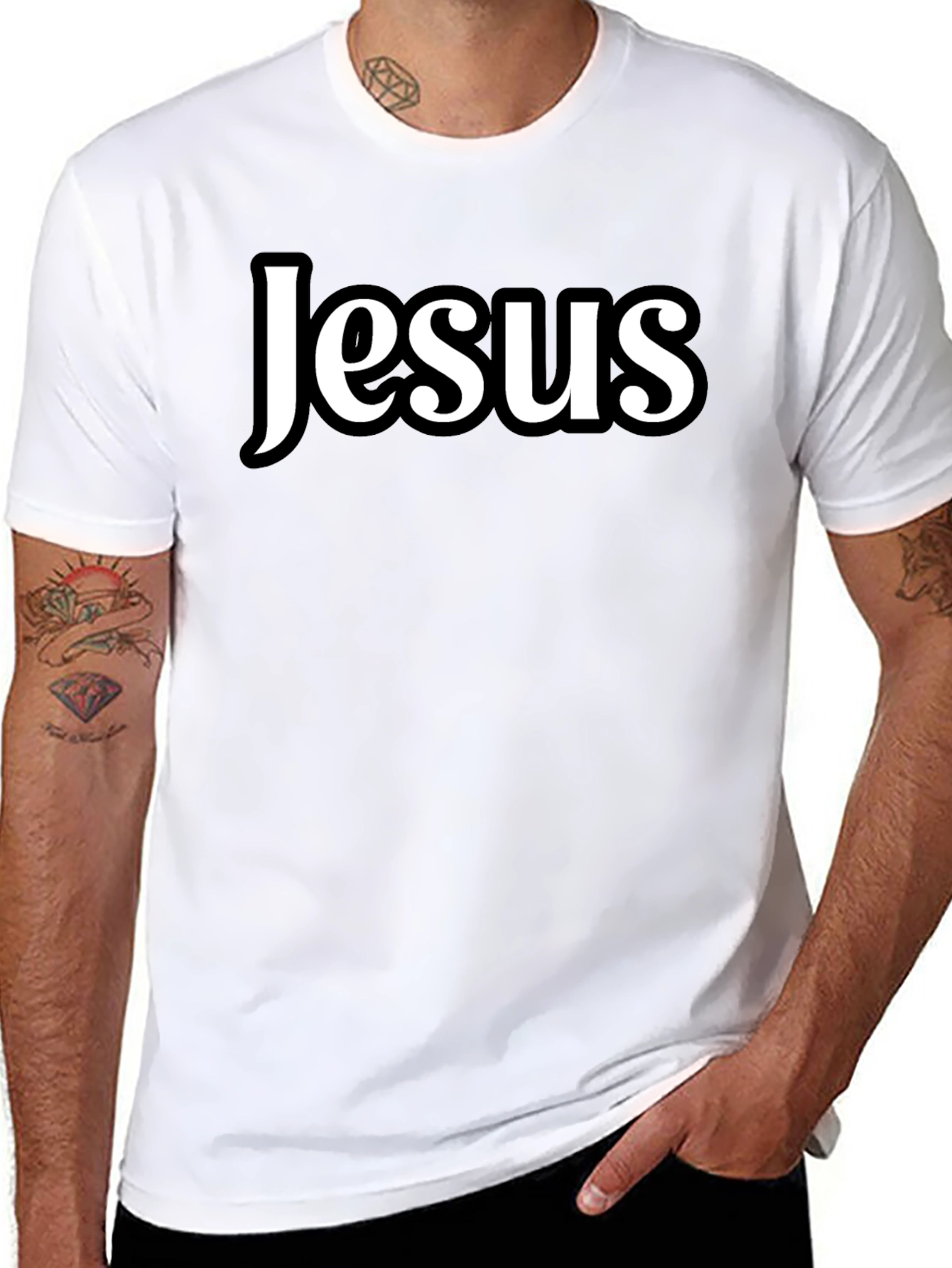 Jesus Graphic Black T-Shirt Religious Apparel