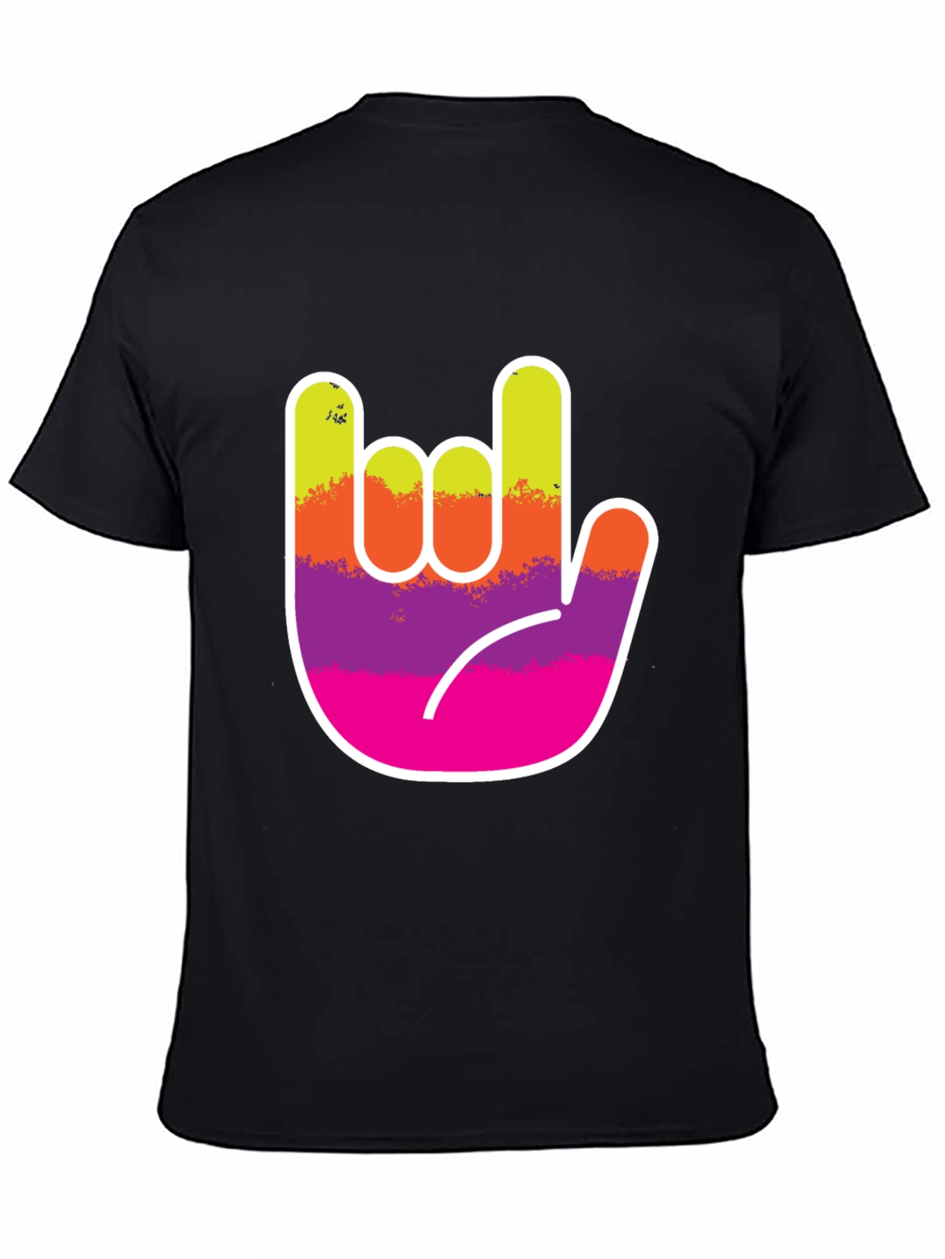 Rock On Hand Graphic Tee - Black