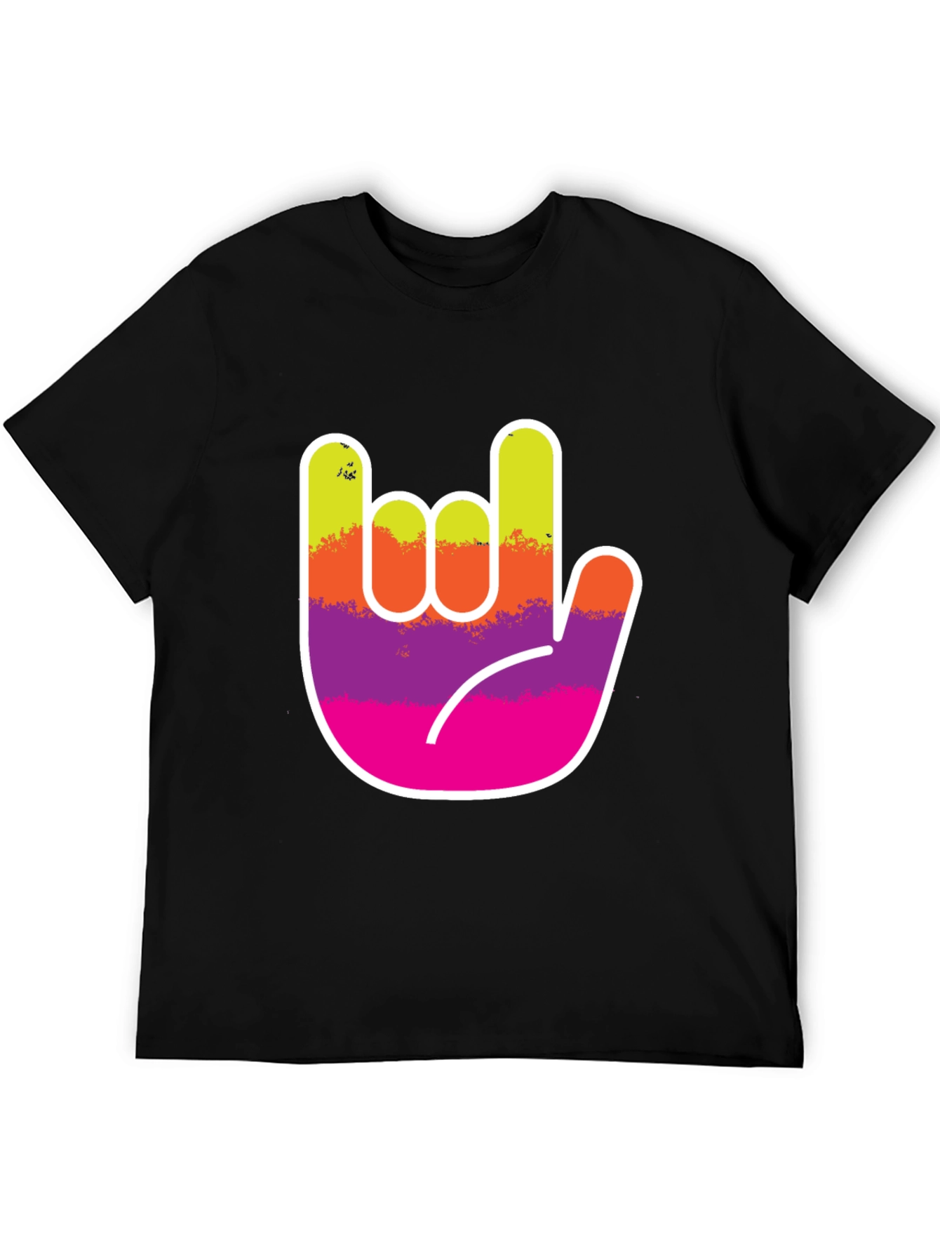 Rock On Hand Graphic Tee - Black