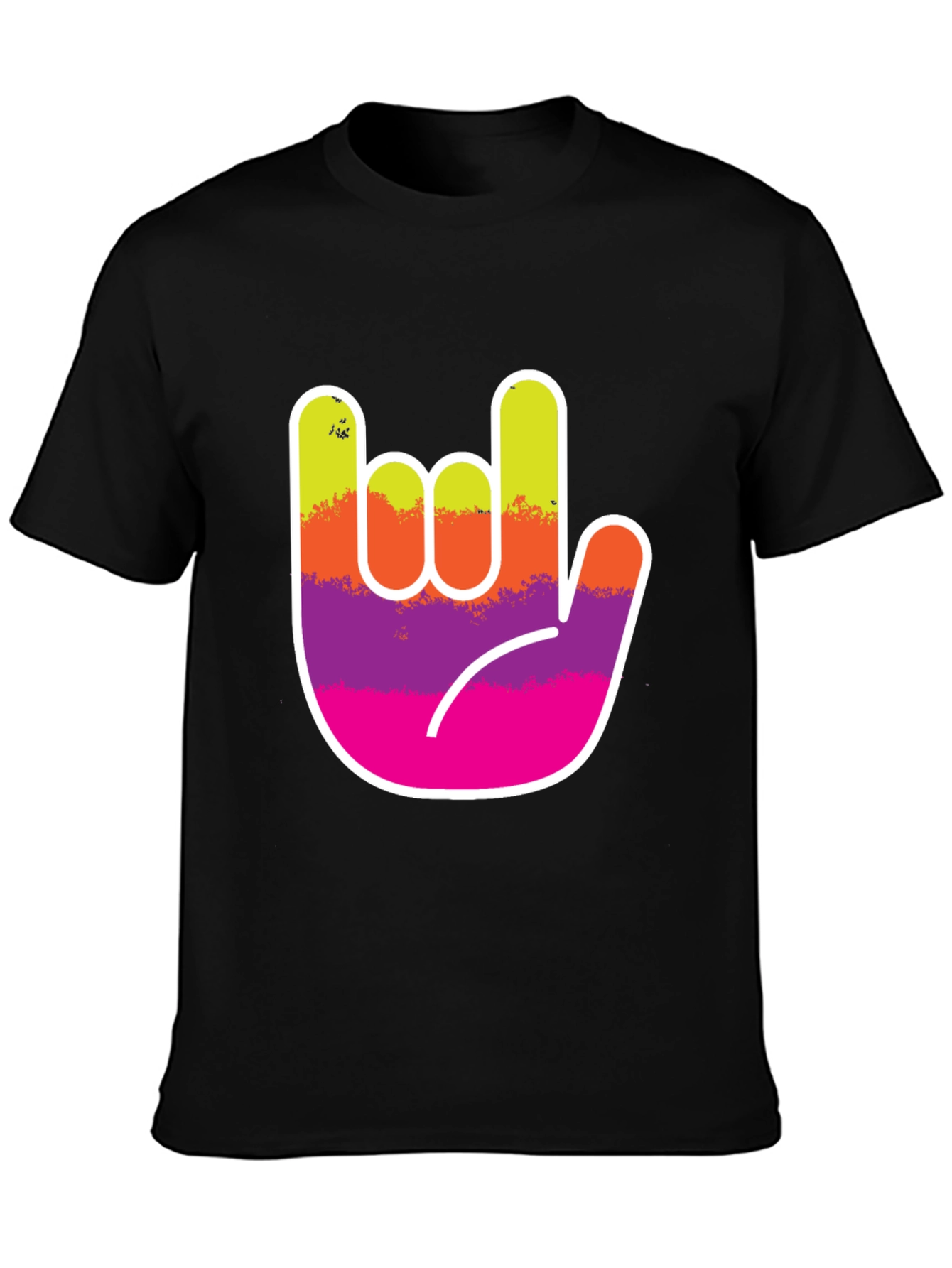 Rock On Hand Graphic Tee - Black
