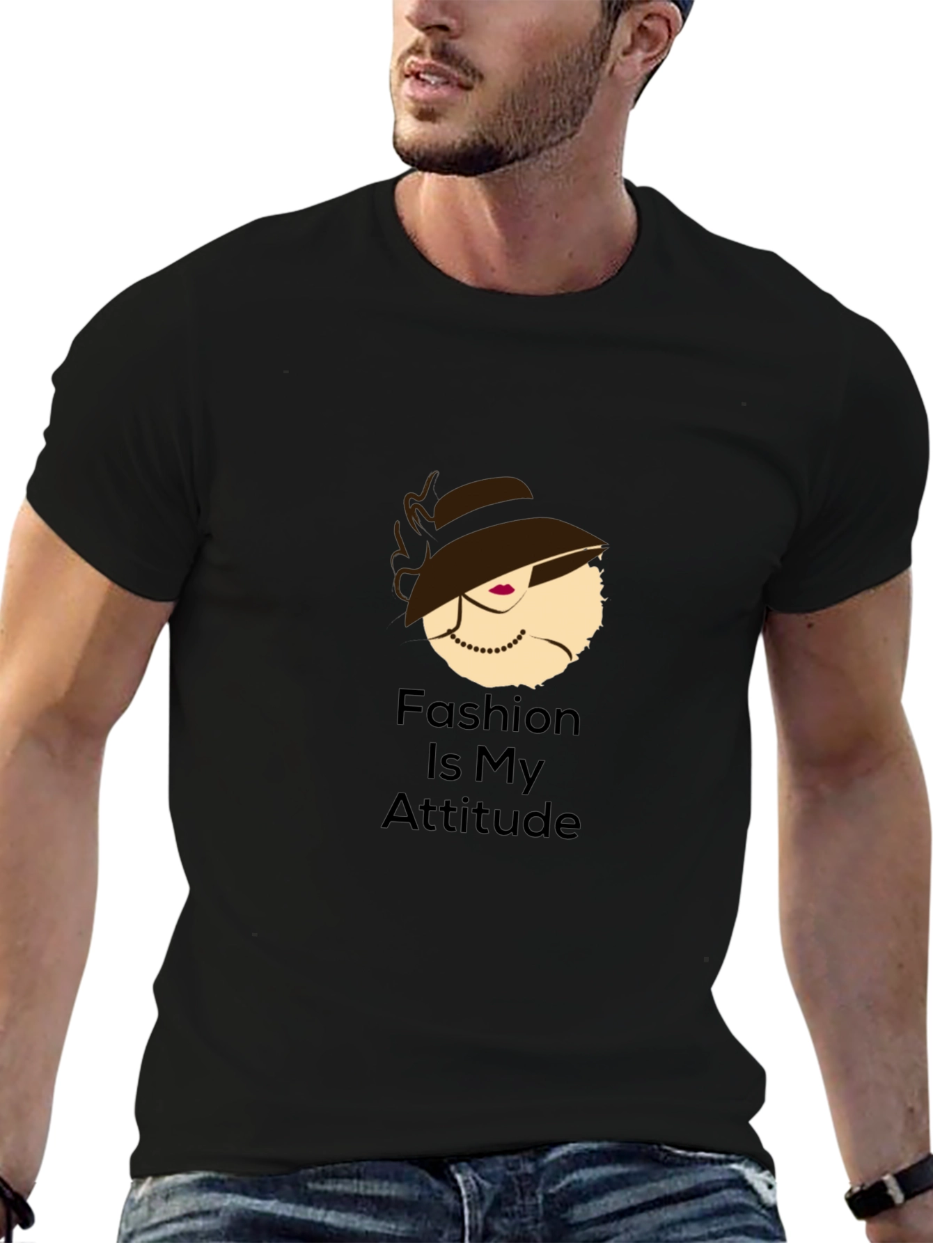 Fashion Attitude Black T-Shirt for Stylish Individuals