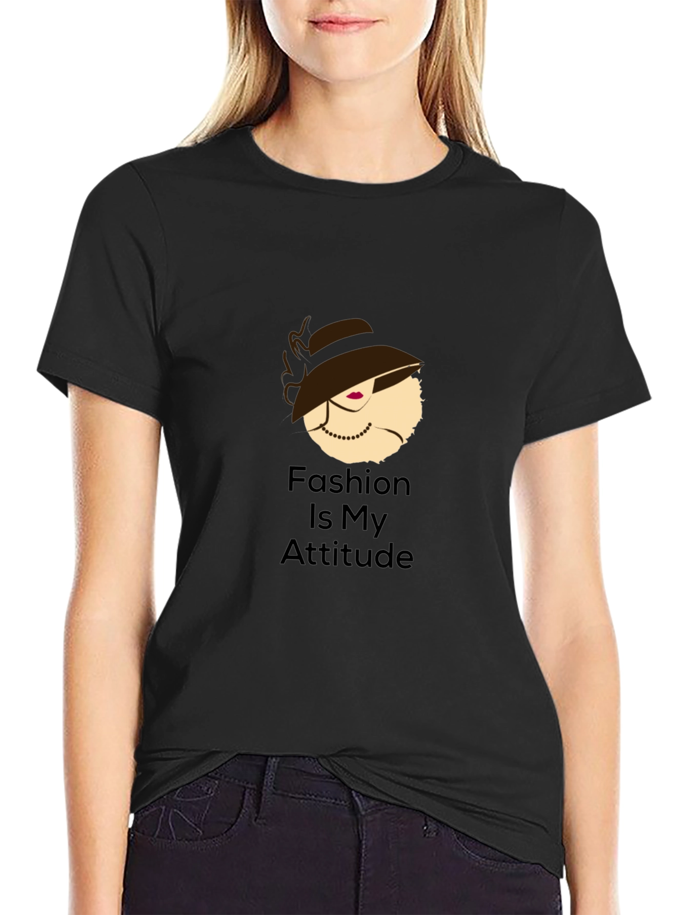 Fashion Attitude Black T-Shirt for Stylish Individuals