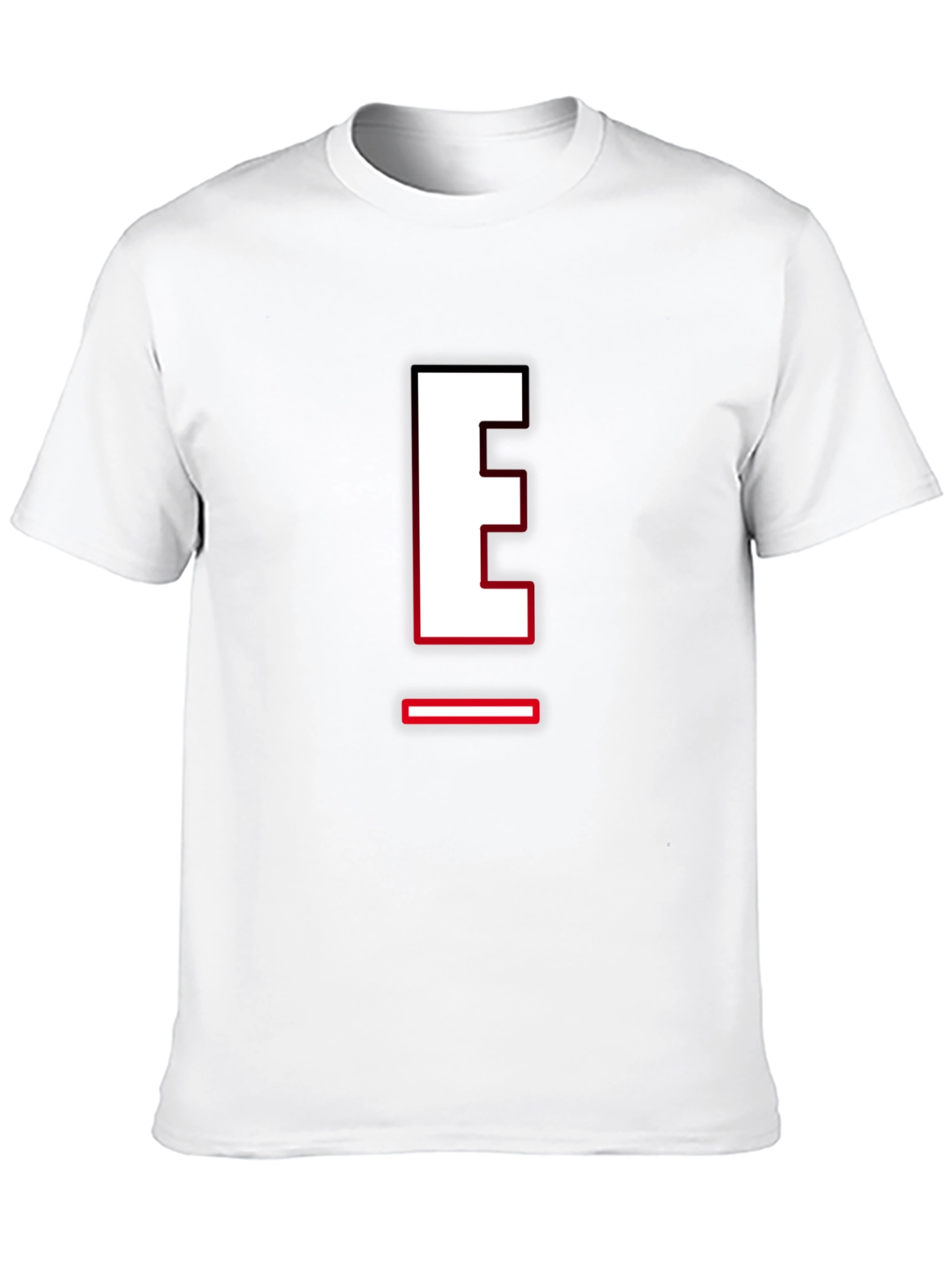 Letter E Graphic T-Shirt - Black