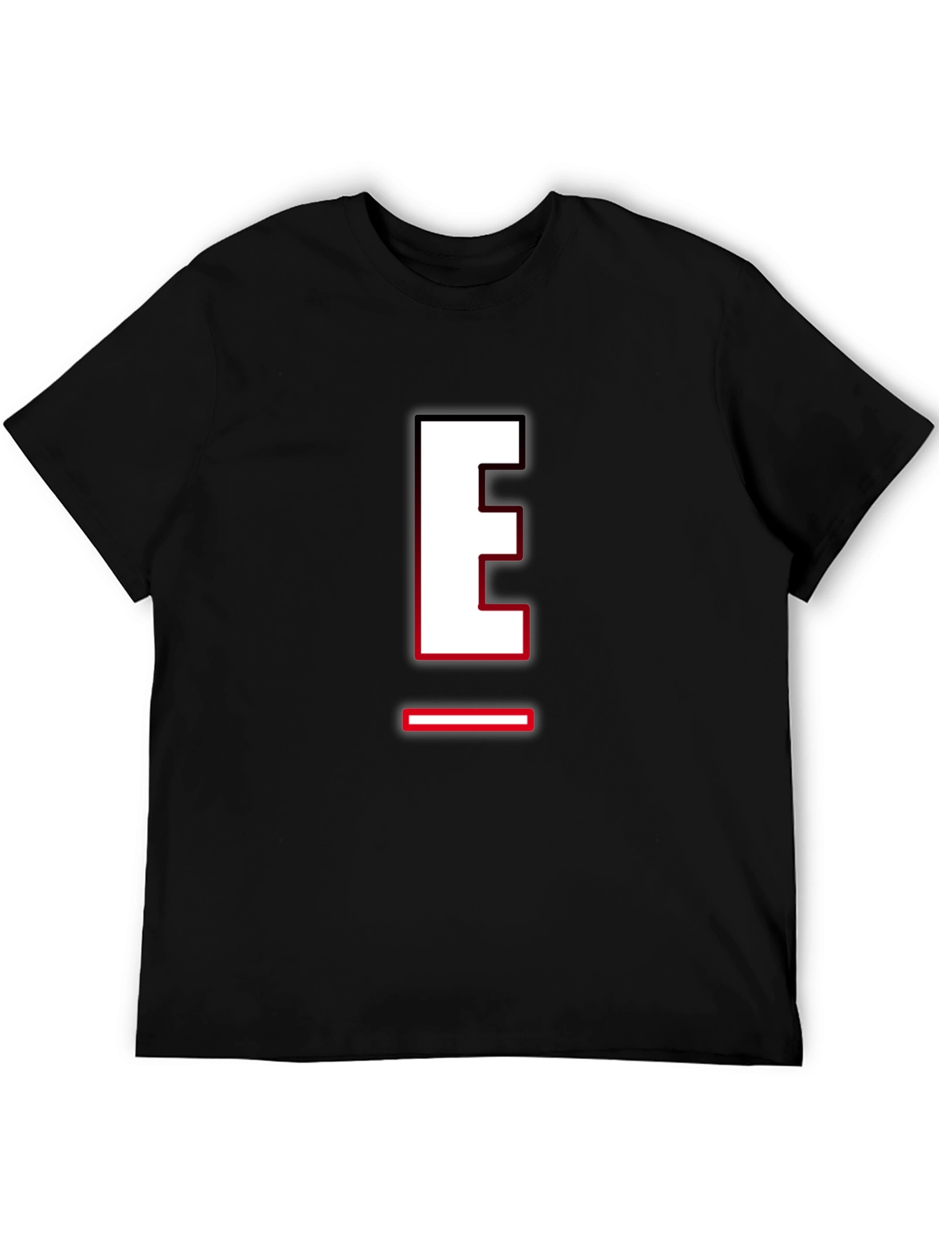 Letter E Graphic T-Shirt - Black