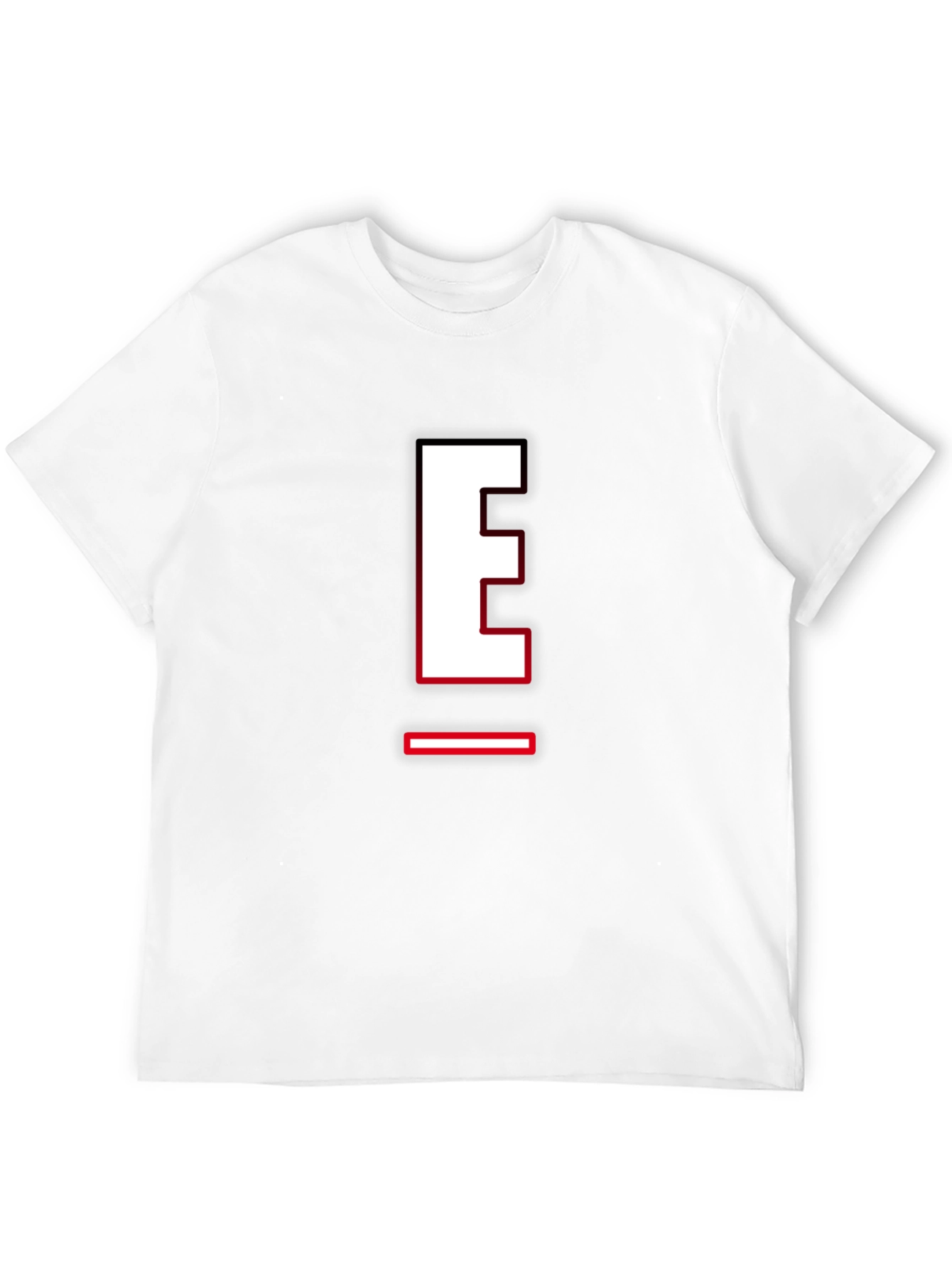 Letter E Graphic T-Shirt - Black