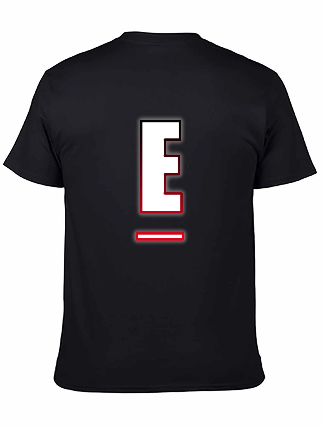 Letter E Graphic T-Shirt - Black