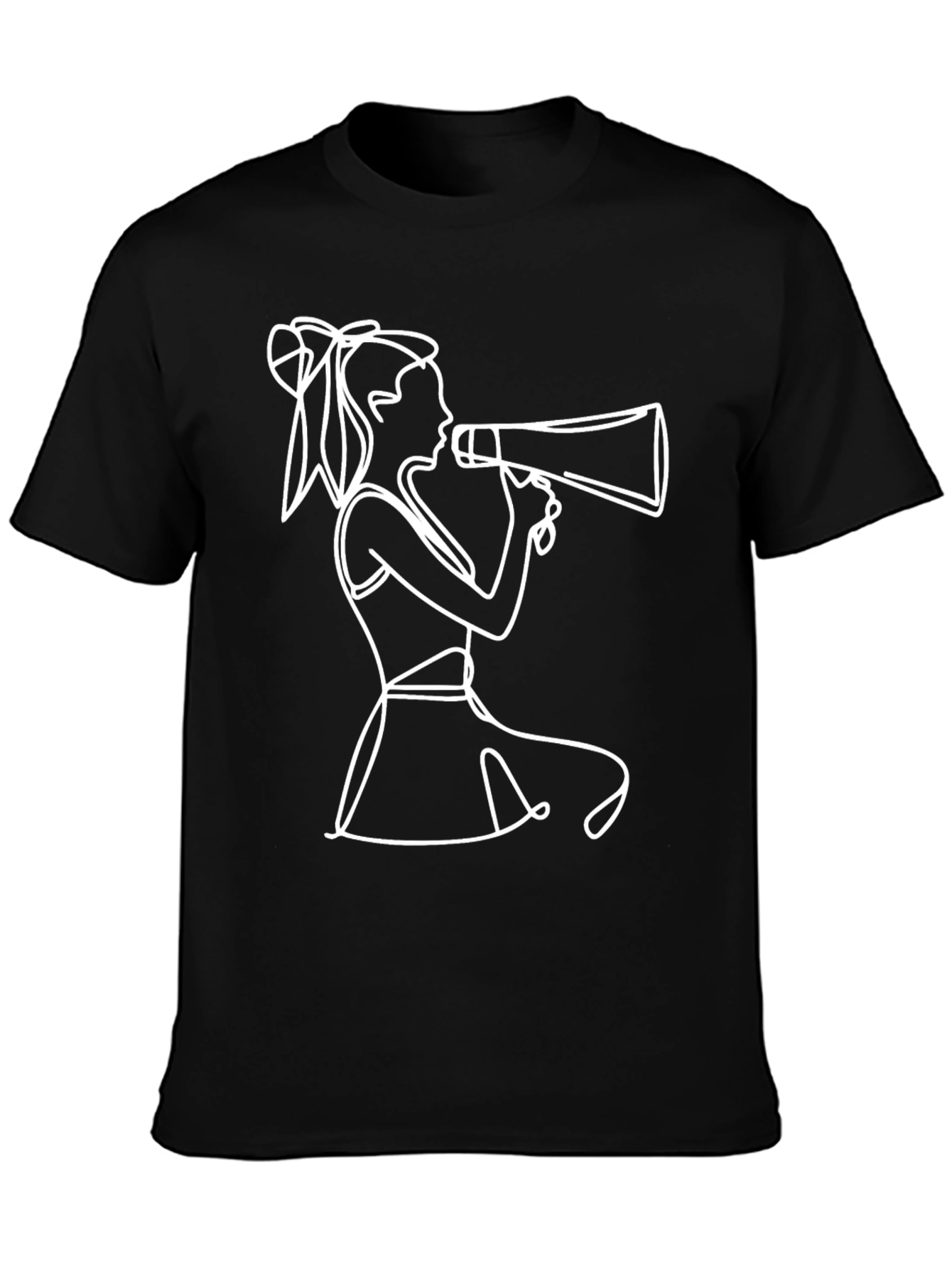 Cheerleader Graphic Tee - Modern Line Art Design