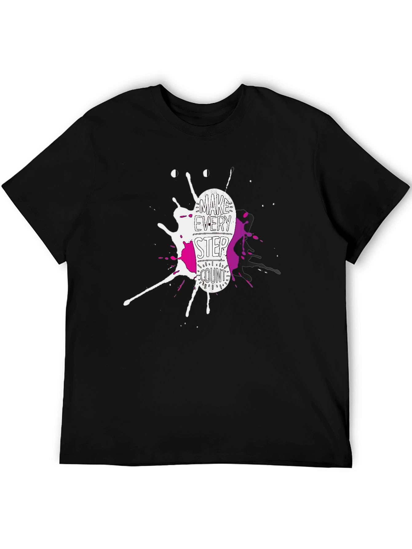 Make Every Step Count Graphic T-Shirt - Black