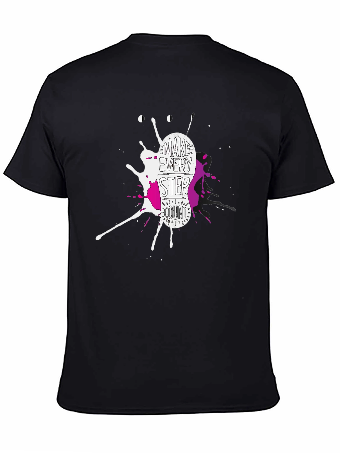 Make Every Step Count Graphic T-Shirt - Black