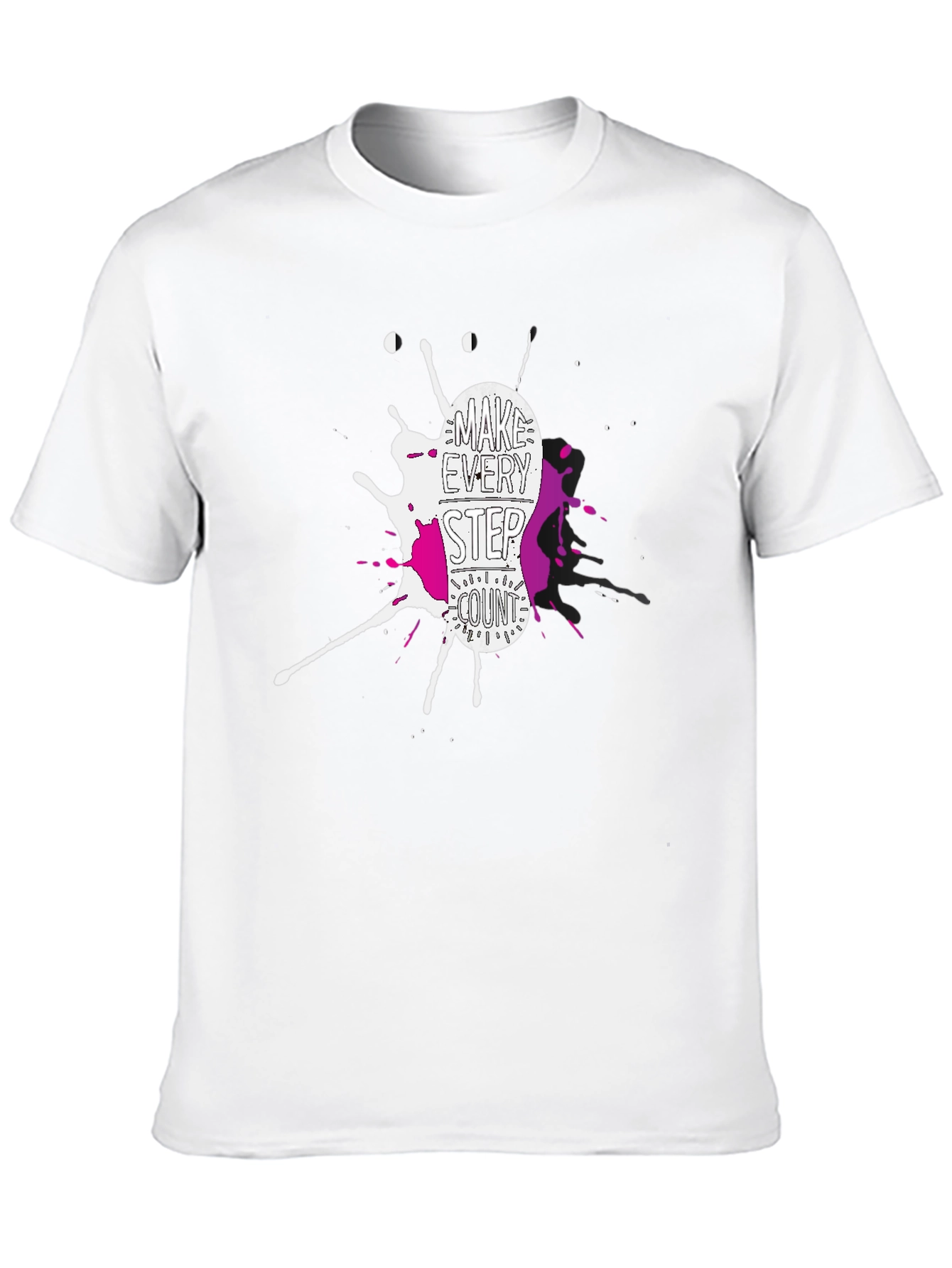 Make Every Step Count Graphic T-Shirt - Black