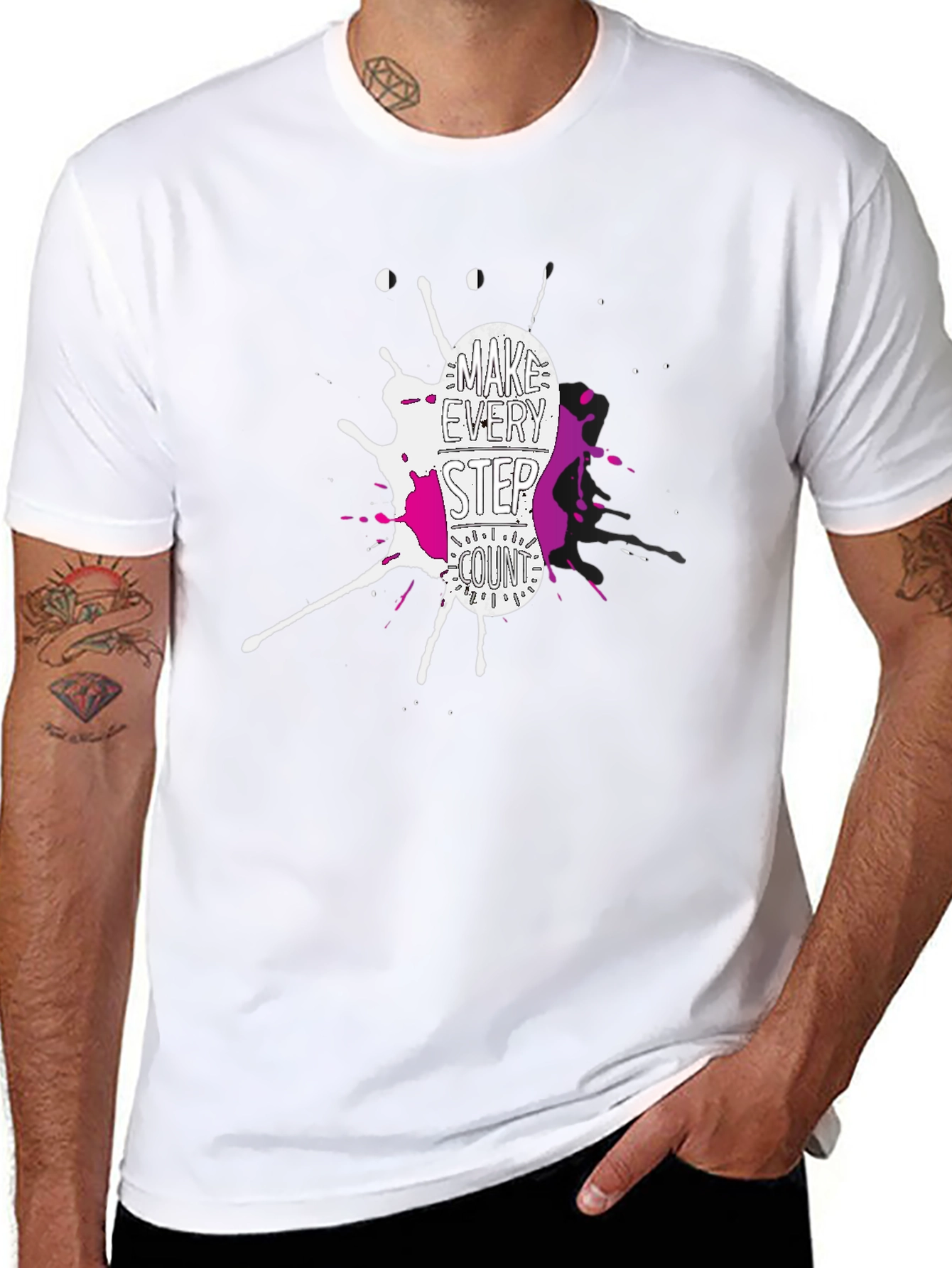 Make Every Step Count Graphic T-Shirt - Black