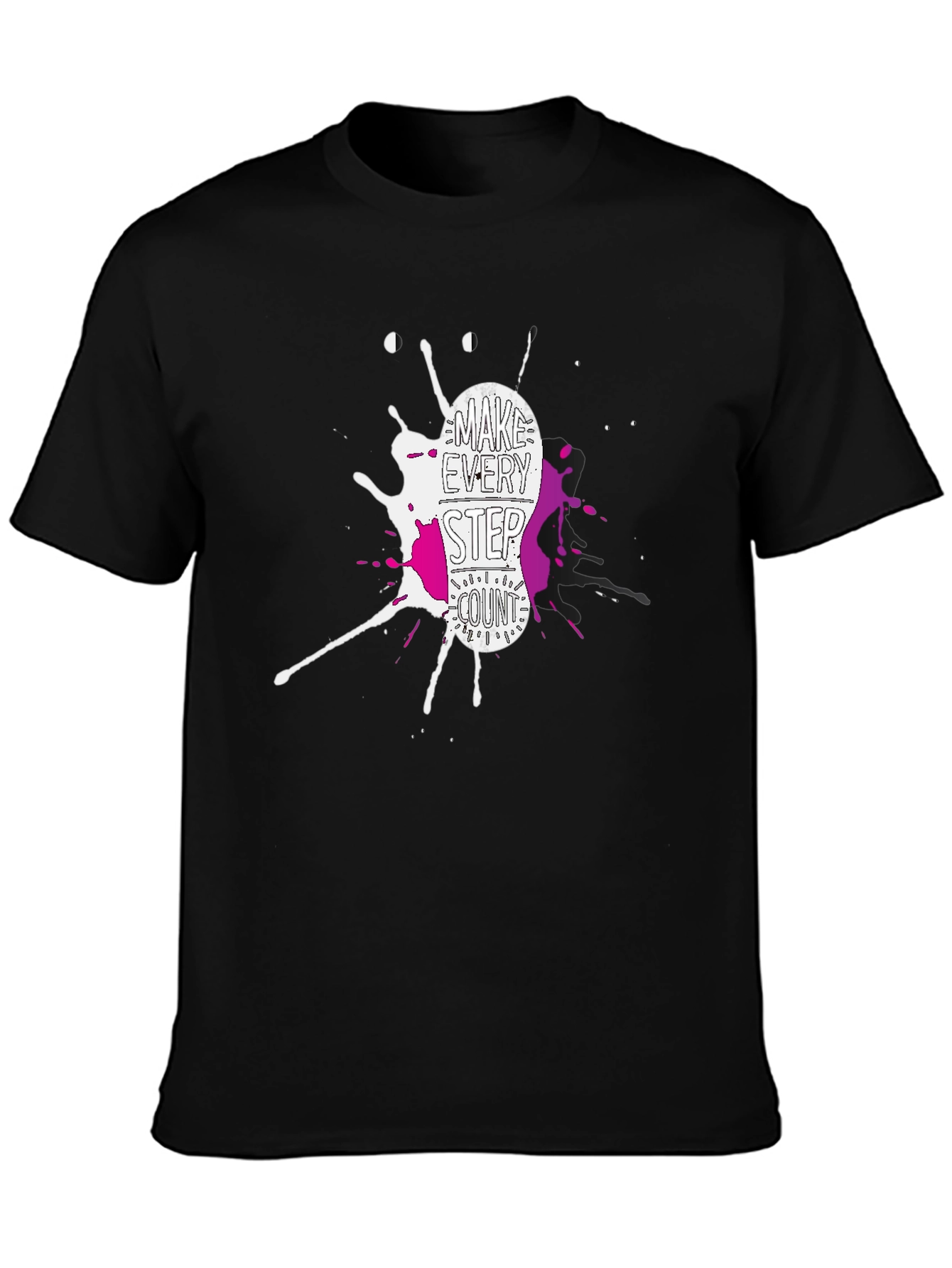 Make Every Step Count Graphic T-Shirt - Black