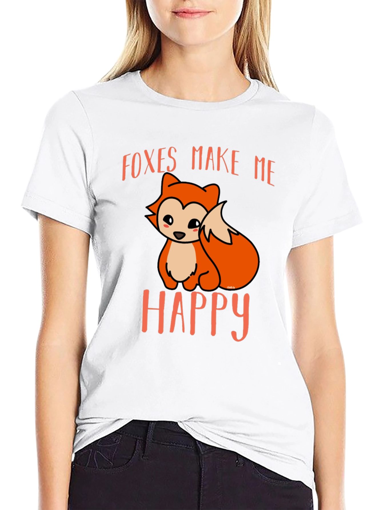 Foxes Make Me Happy Black T-Shirt