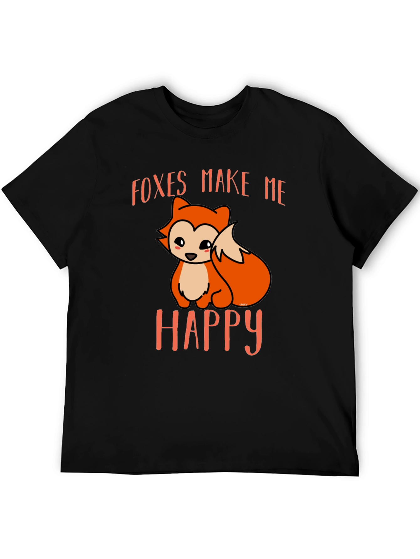 Foxes Make Me Happy Black T-Shirt