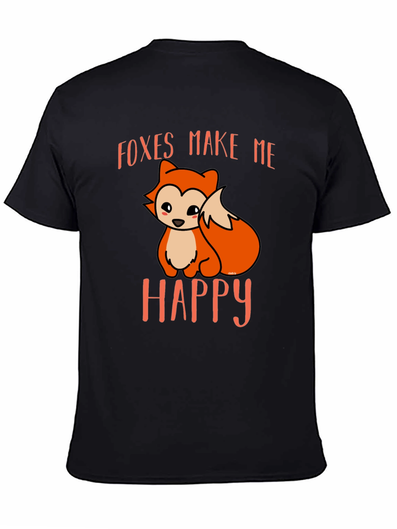 Foxes Make Me Happy Black T-Shirt