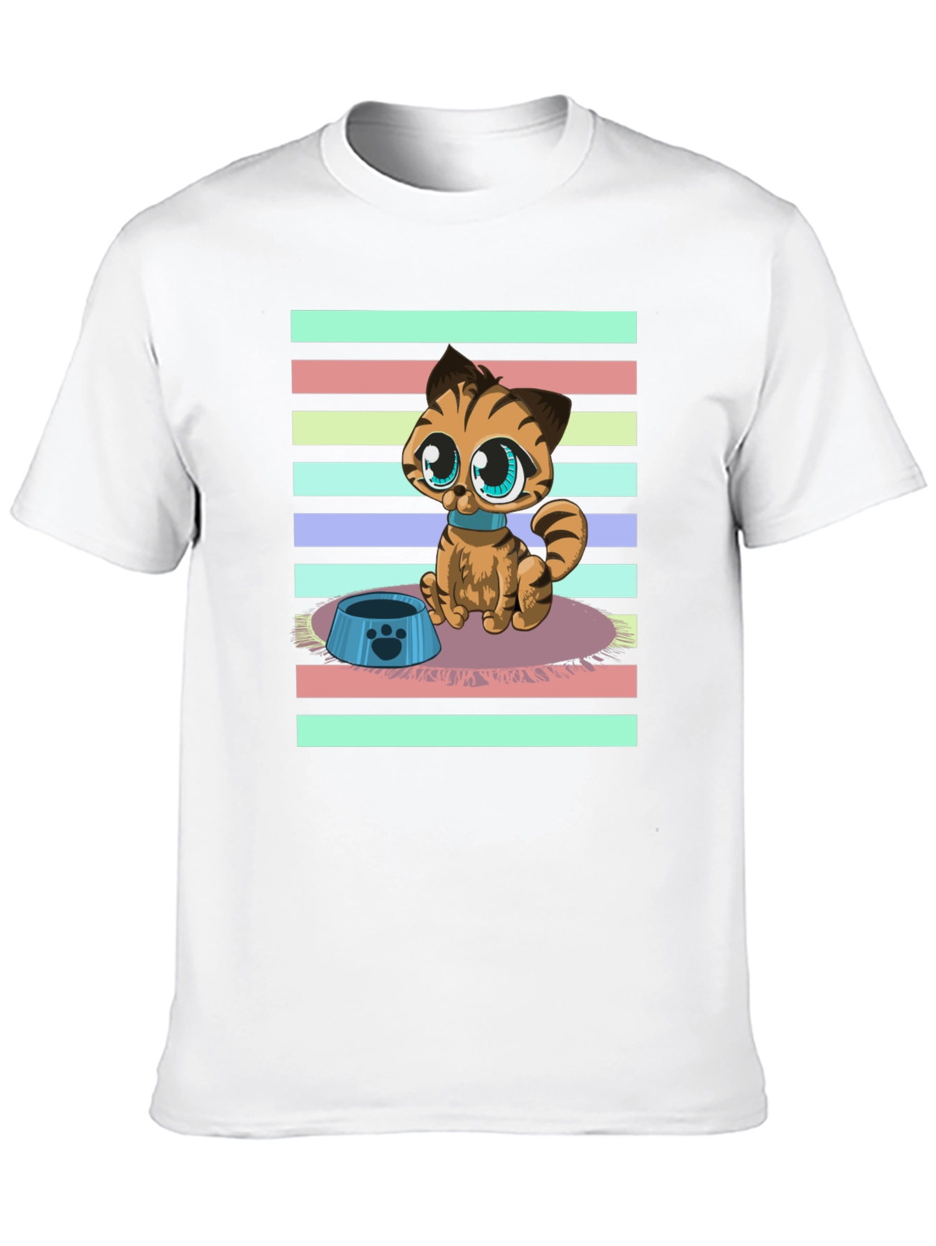 Cute Cartoon Cat Graphic T-Shirt