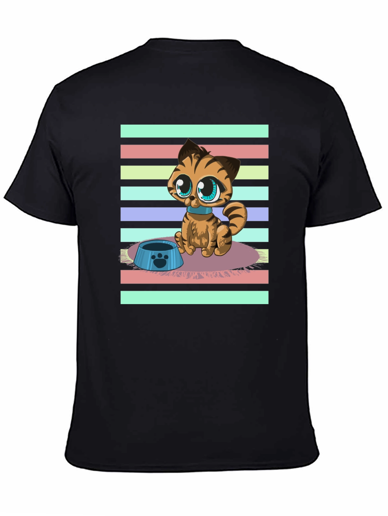 Cute Cartoon Cat Graphic T-Shirt