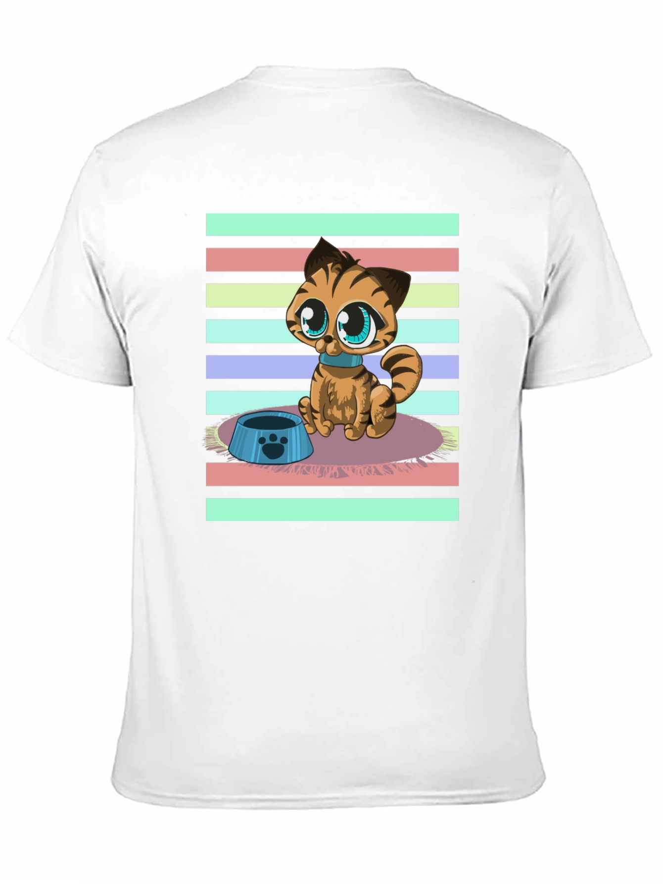 Cute Cartoon Cat Graphic T-Shirt