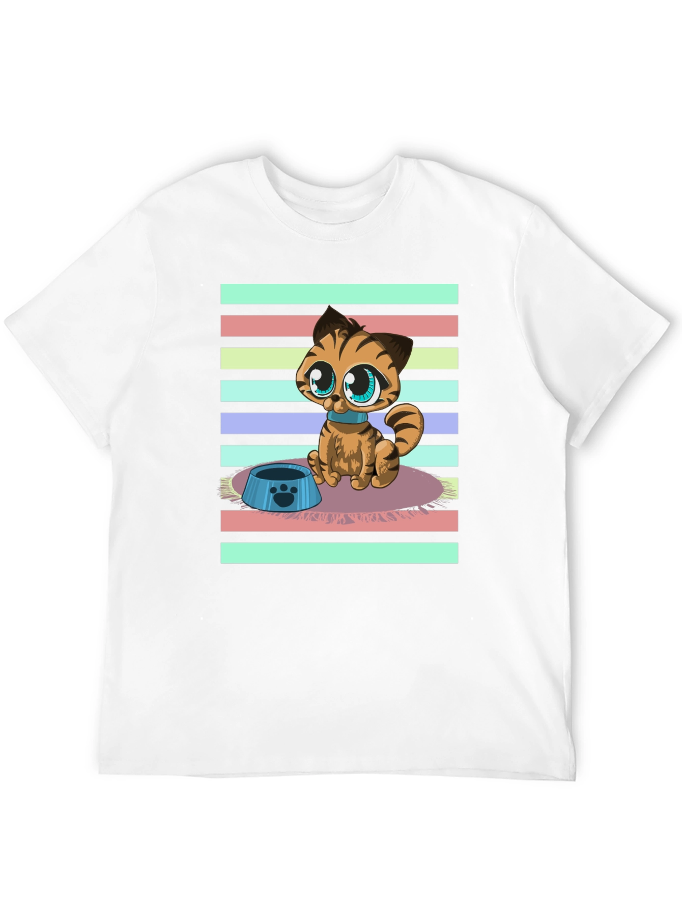 Cute Cartoon Cat Graphic T-Shirt