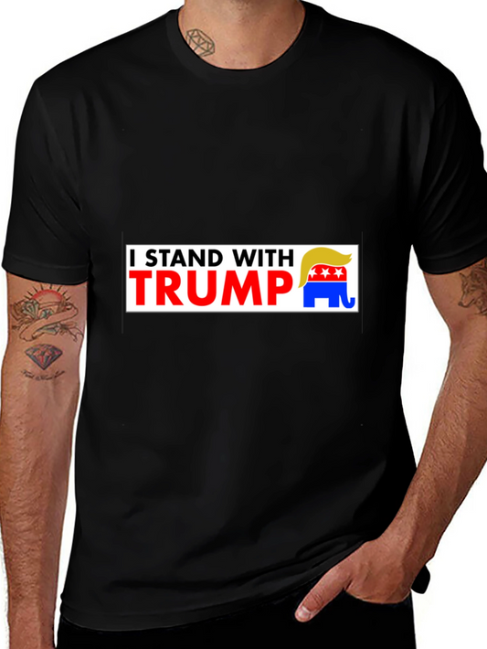 I Stand With Trump Graphic Tee - Black