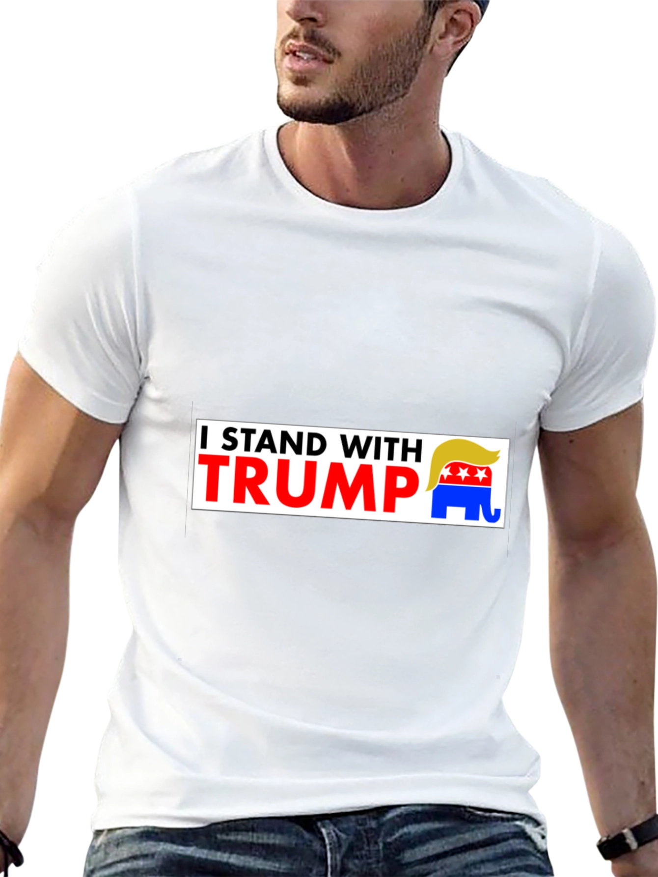 I Stand With Trump Graphic Tee - Black
