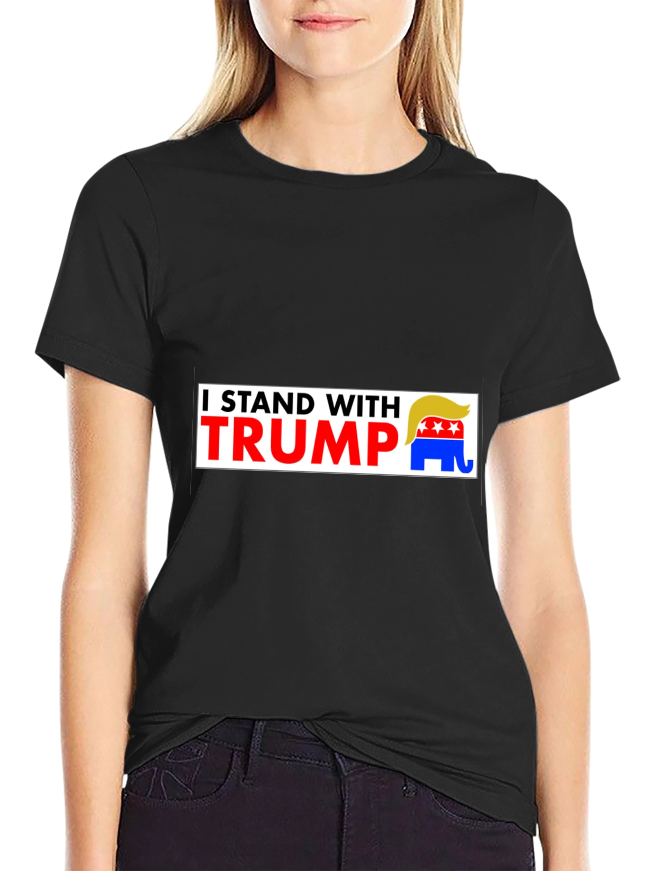 I Stand With Trump Graphic Tee - Black