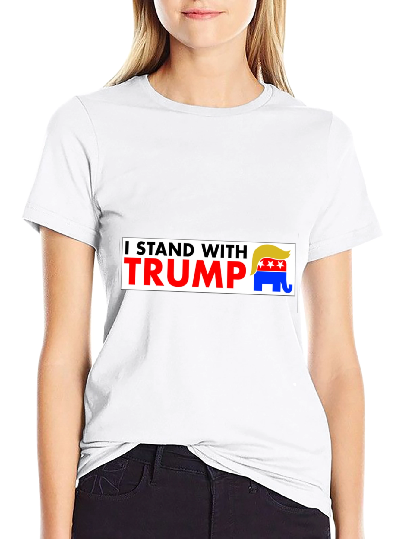 I Stand With Trump Graphic Tee - Black