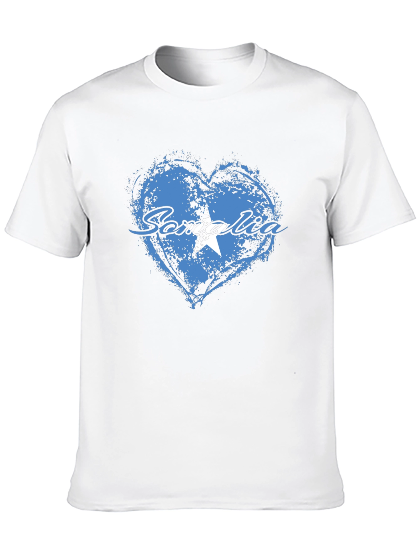Somalia Flag Heart T-Shirt - Black