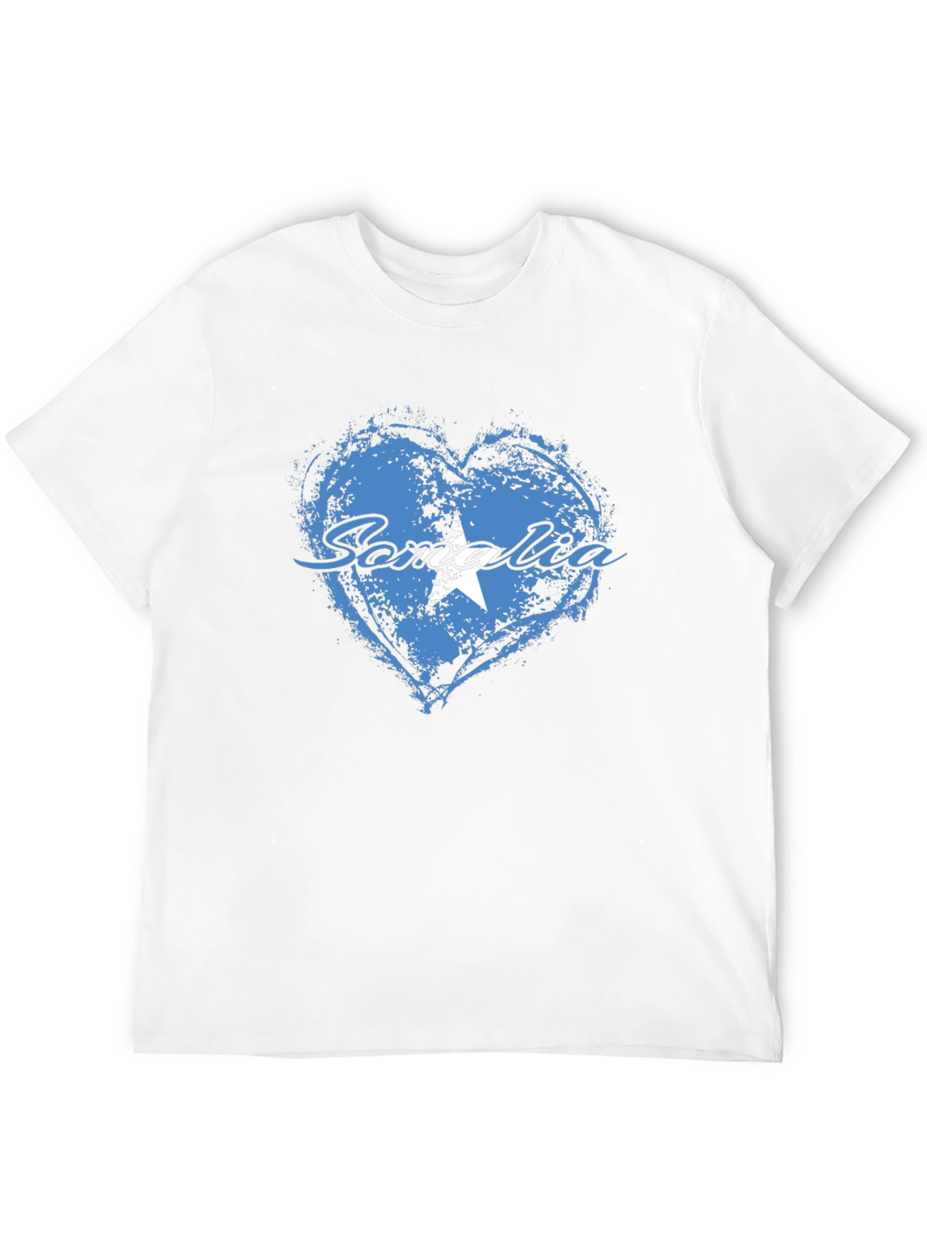 Somalia Flag Heart T-Shirt - Black
