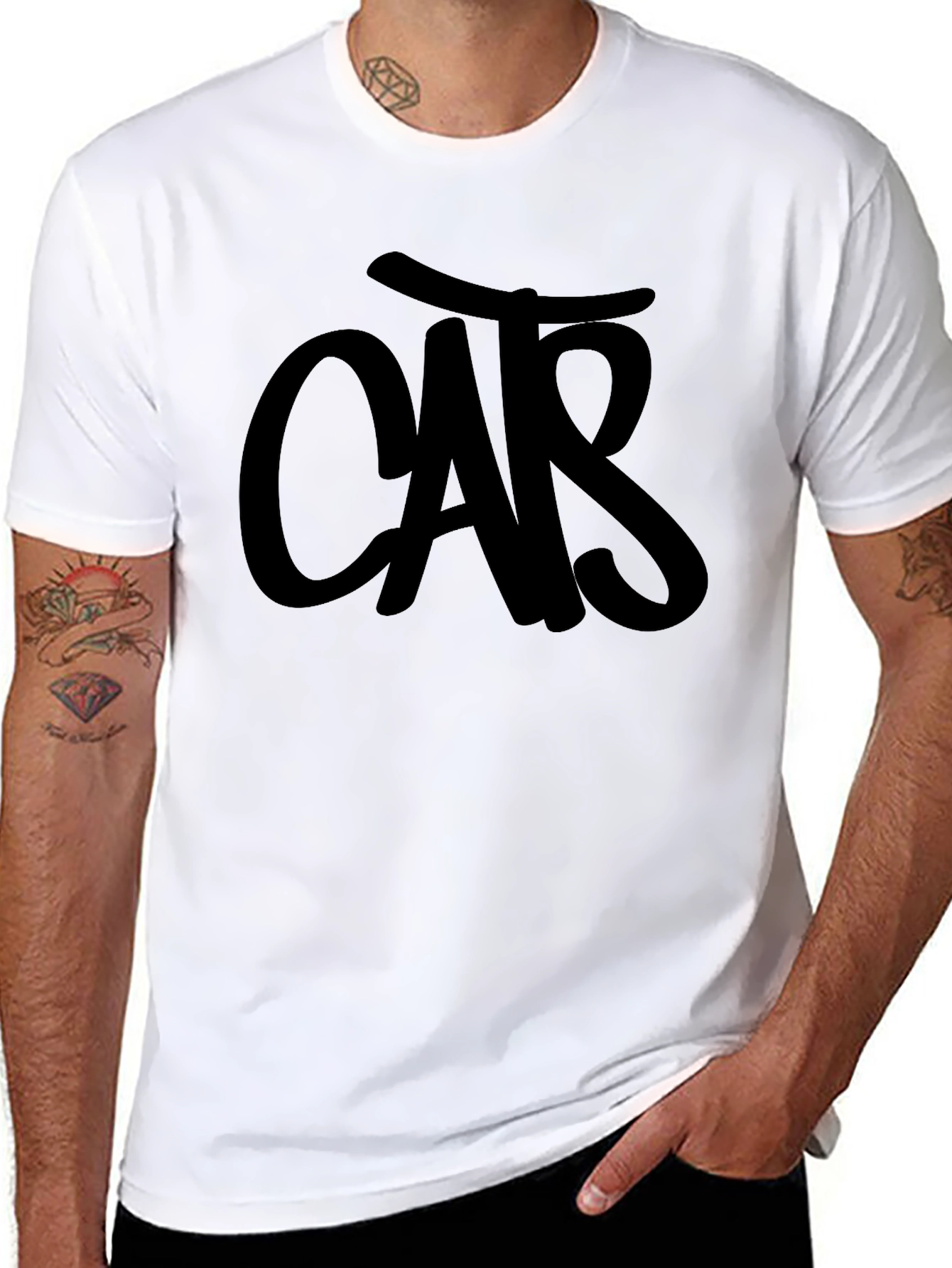 Mens Black T-Shirt with CAR Graphic