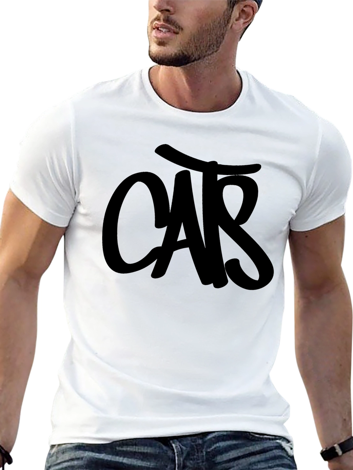 Mens Black T-Shirt with CAR Graphic