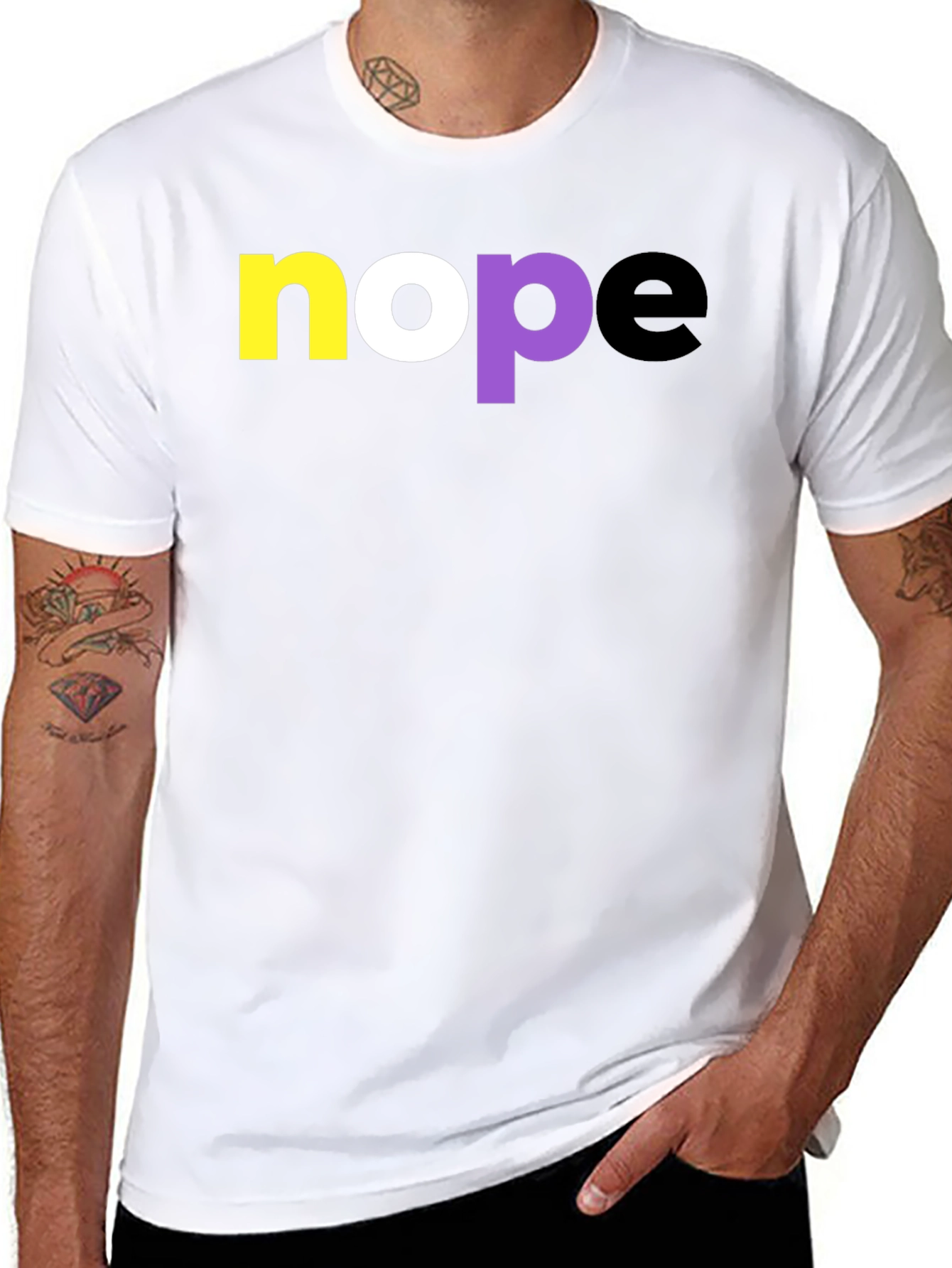 Nope Non-Binary Pride T-Shirt - Black