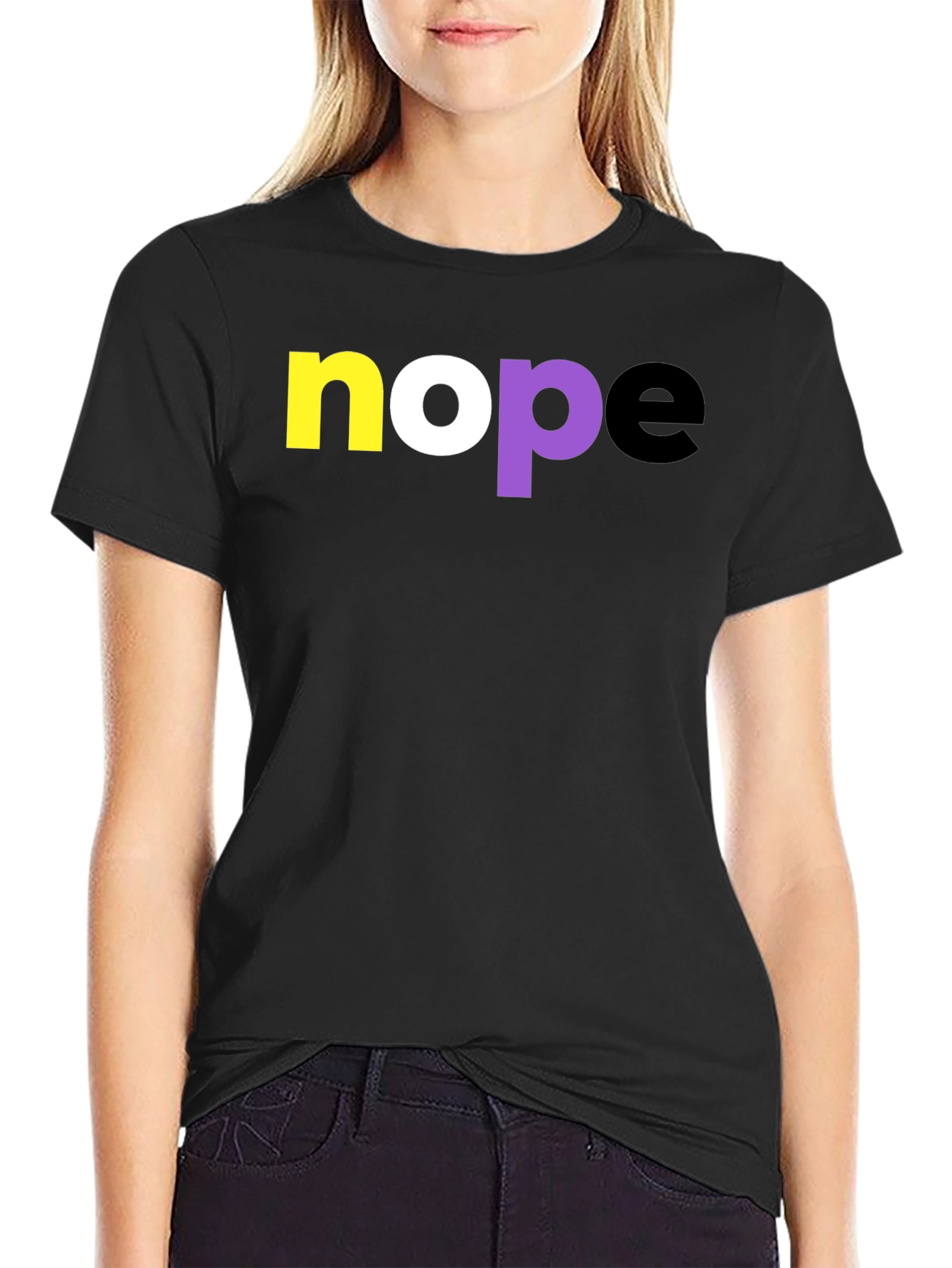 Nope Non-Binary Pride T-Shirt - Black
