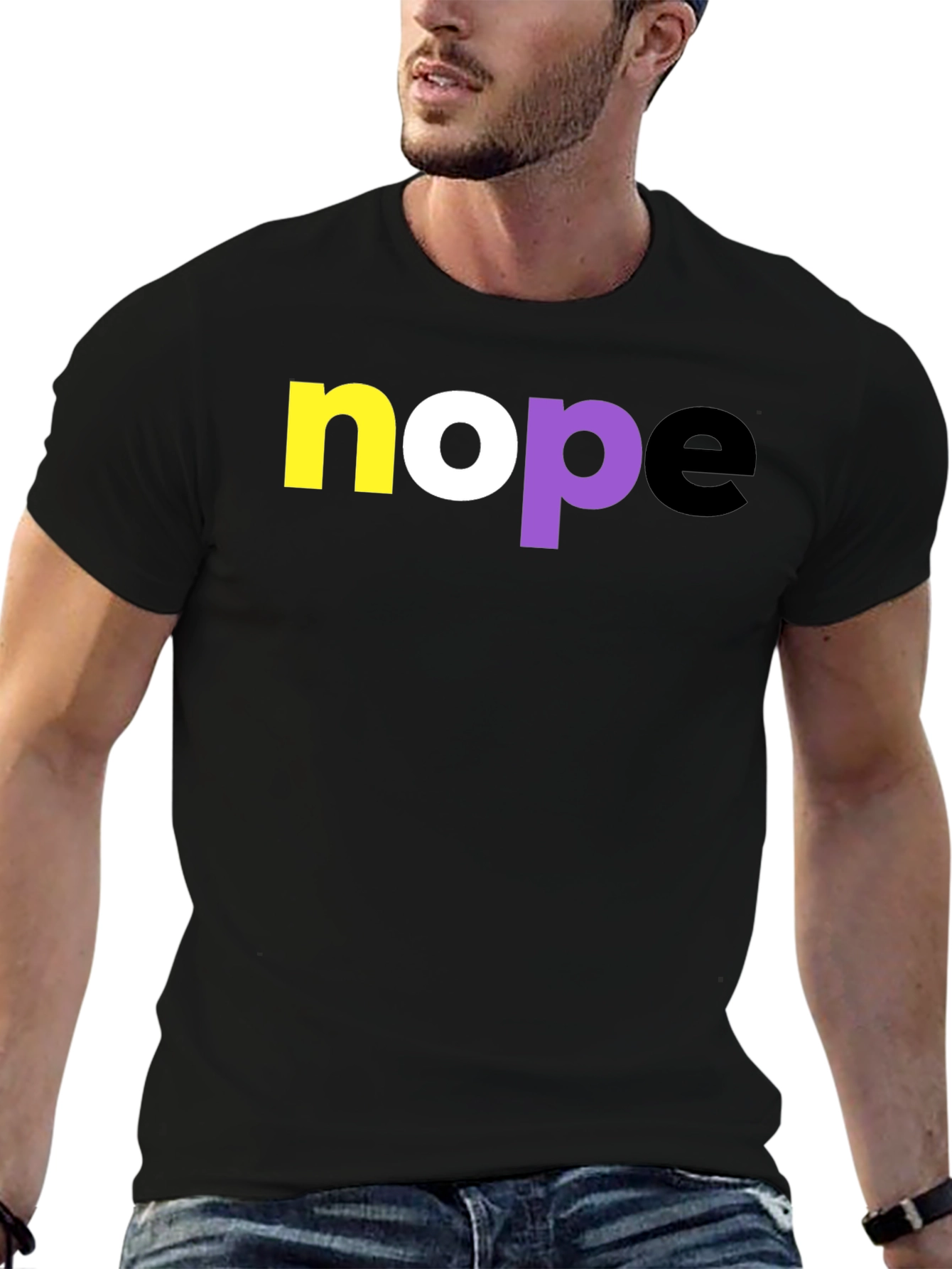 Nope Non-Binary Pride T-Shirt - Black