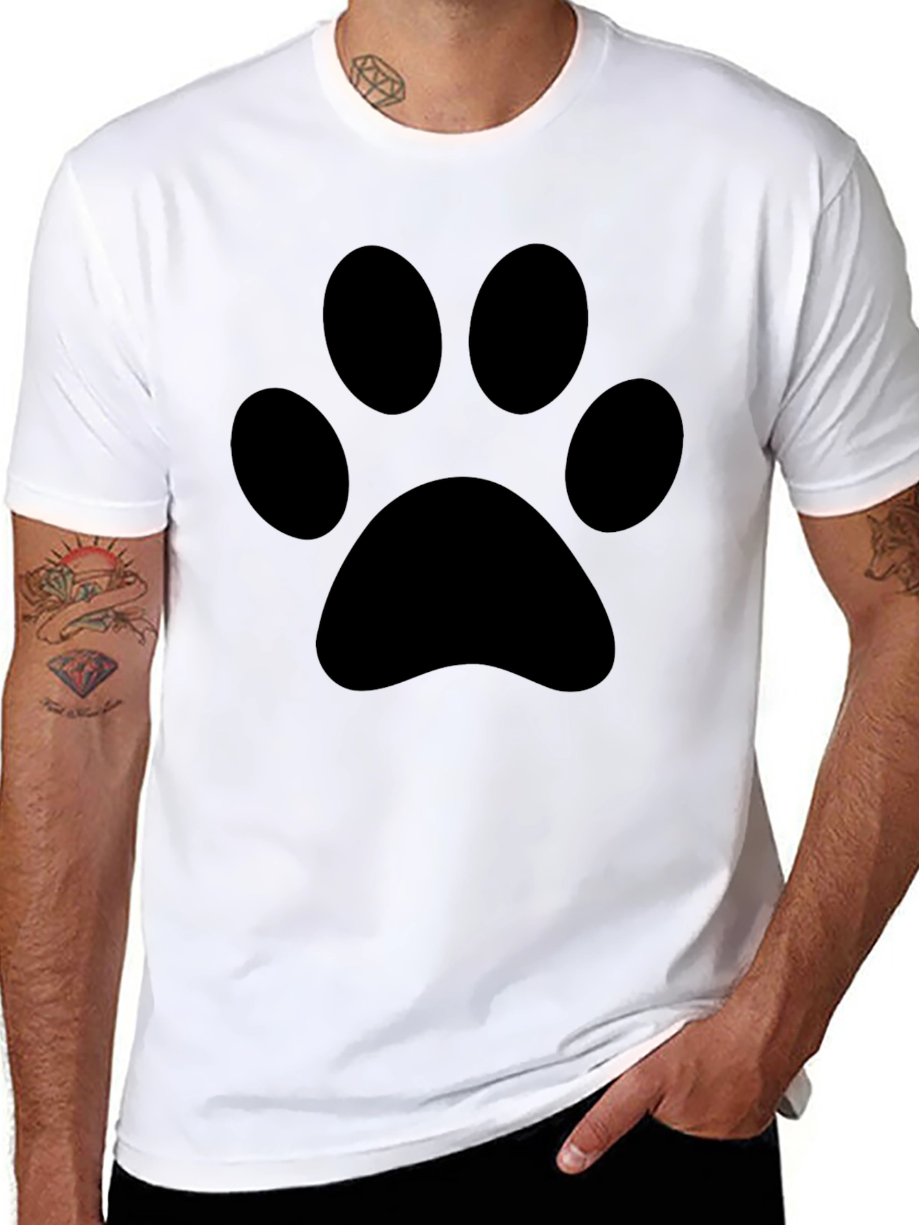 Black Paw Print T-Shirt - Casual Comfort