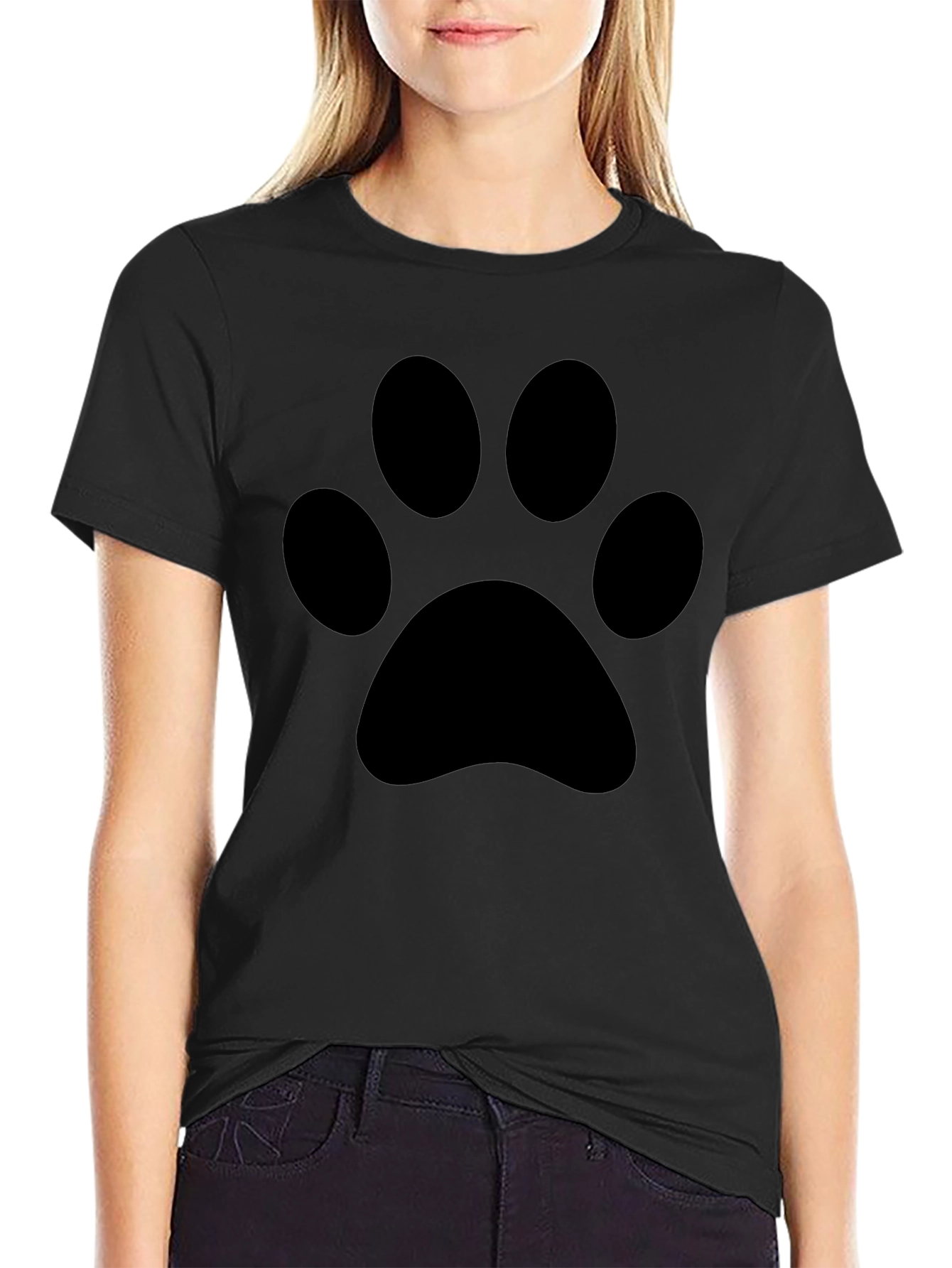 Black Paw Print T-Shirt - Casual Comfort