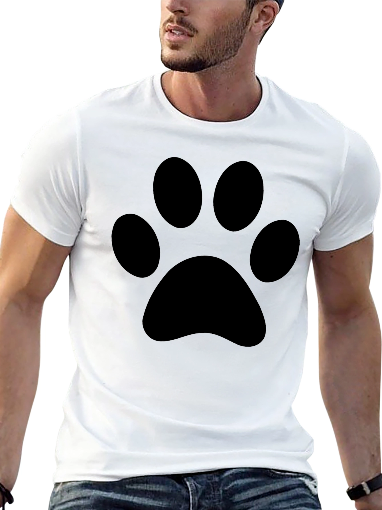 Black Paw Print T-Shirt - Casual Comfort