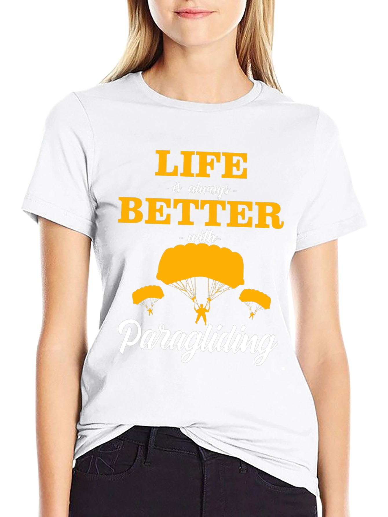 Life is Better Paragliding Black T-Shirt