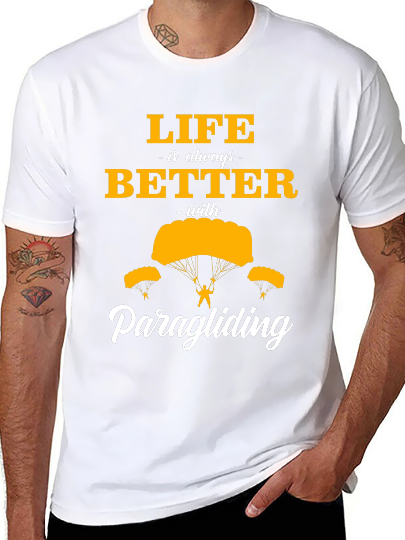 Life is Better Paragliding Black T-Shirt